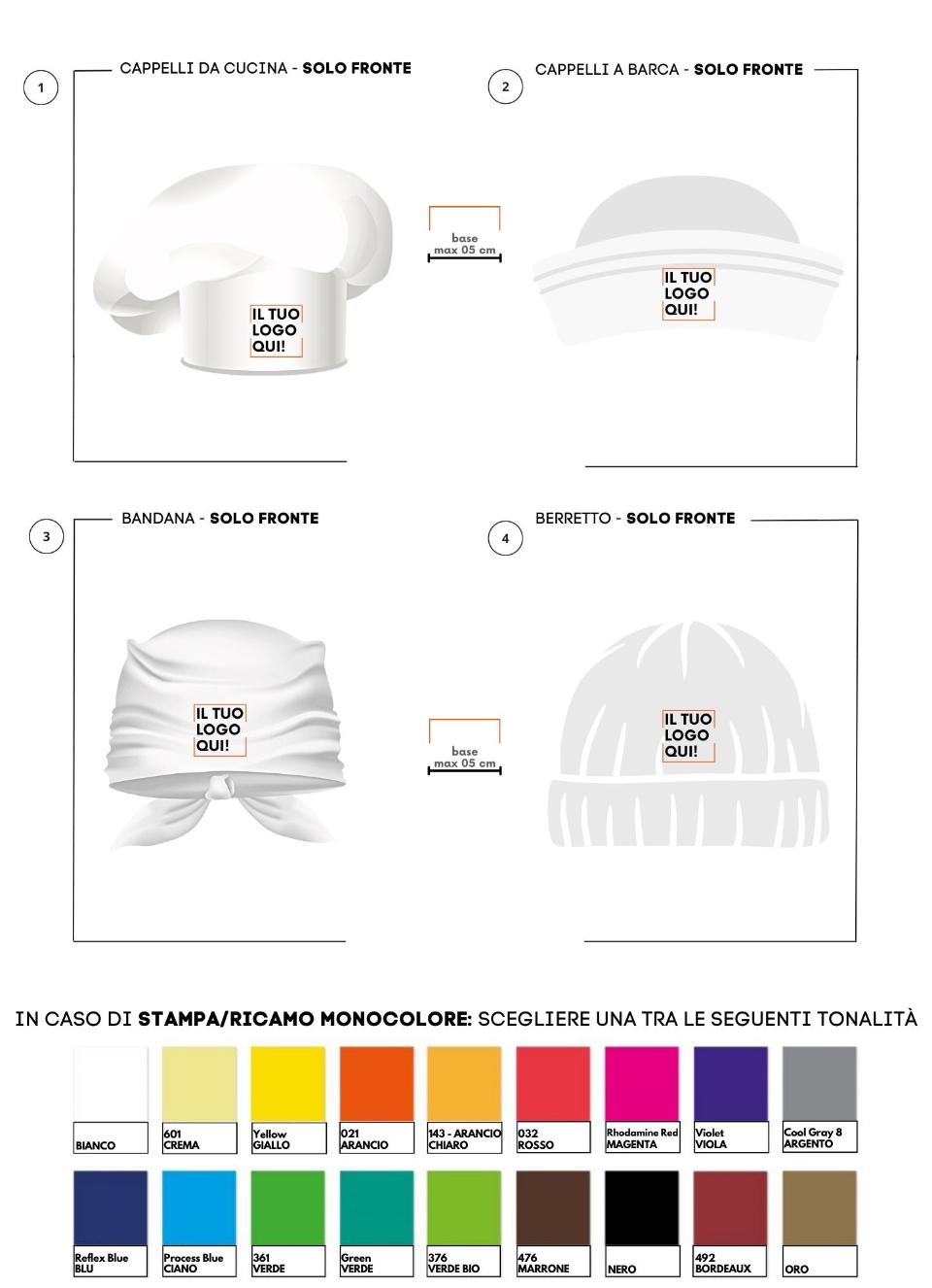 Cappello da cuoco a barca personalizzato
