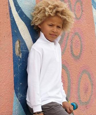 Polo bambino FRUIT OF THE LOOM maniche lunghe