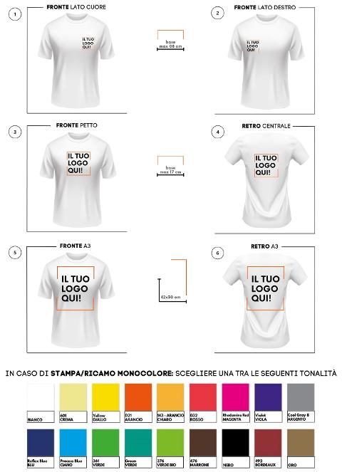 Tshirt personalizzabili Jersey (10 COLORI)