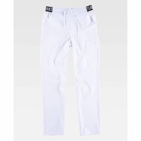 Pantalone multitasche (bianco, blu)