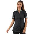 Casacca da lavoro donna con dettaglio lurex bicolore con bottoni (100% poliestere)
