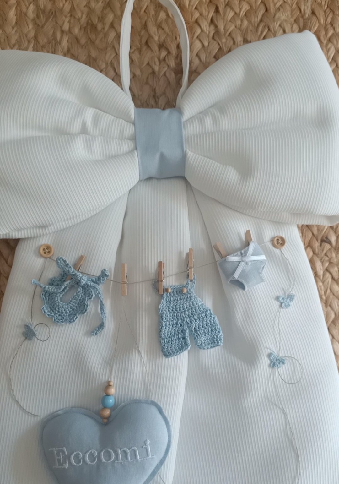 Fiocco nascita panni stesi art. 18S Gentile Baby Couture
