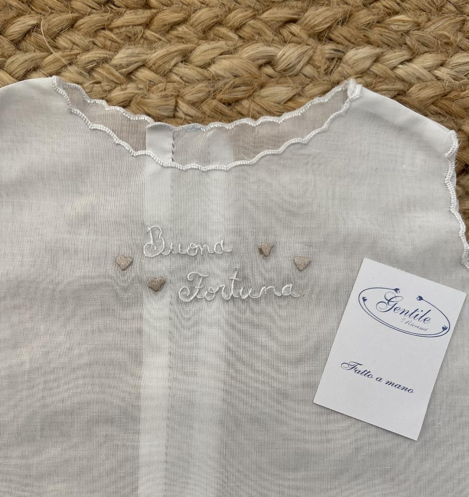 Camicina della Fortuna Gentile Baby Couture smanicata