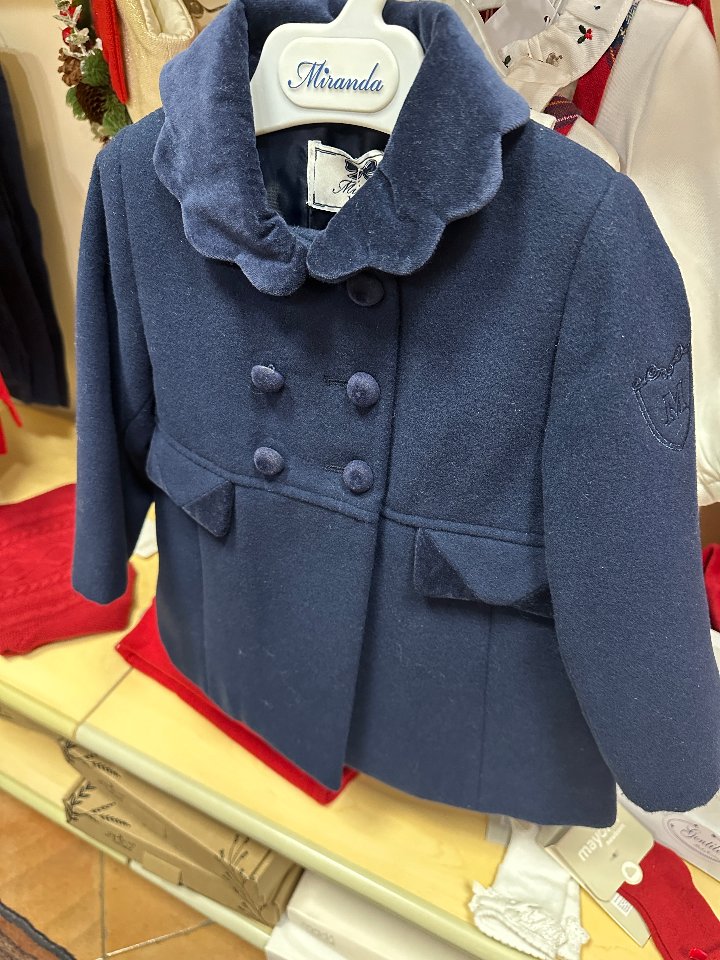 Cappotto in panno con colletto in velluto Miranda