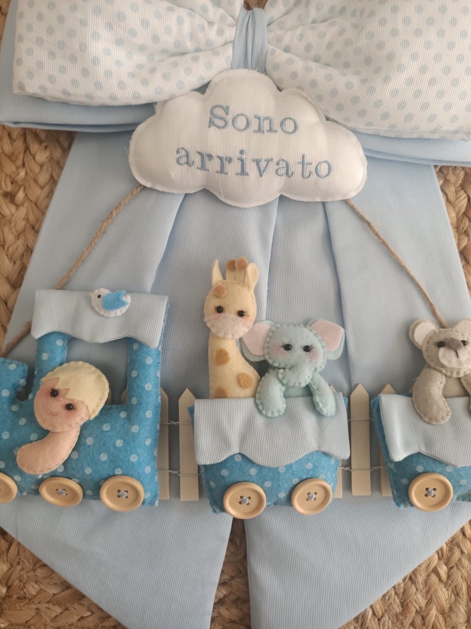 Fiocco trenino con animali art.16 Gentile Baby Couture
