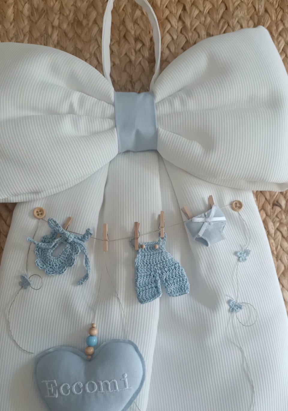 Fiocco nascita panni stesi art. 18S Gentile Baby Couture