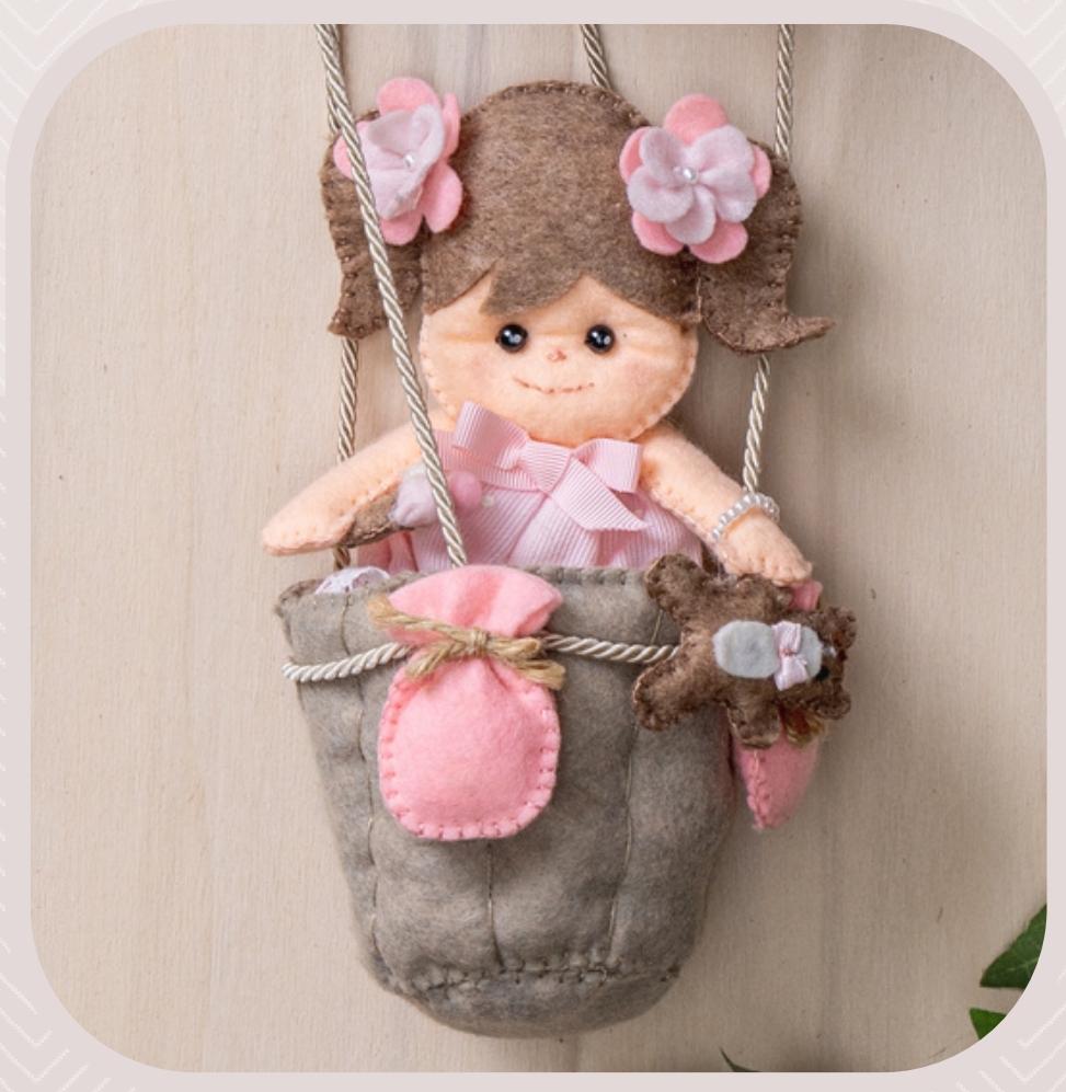 Fiocco nascita mongolfiera con bimbo/a Gentile Baby Couture 07
