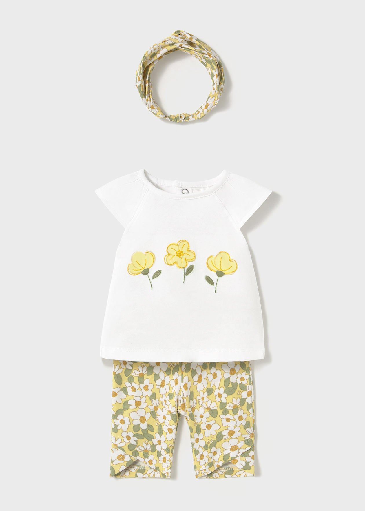 Completo 3 pezzi Bianco / Giallo Mayoral