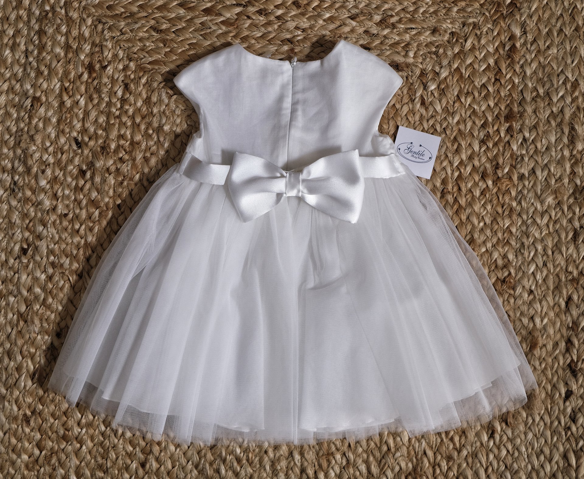 Abito elegante con tulle e fiori in organza Bimbalò