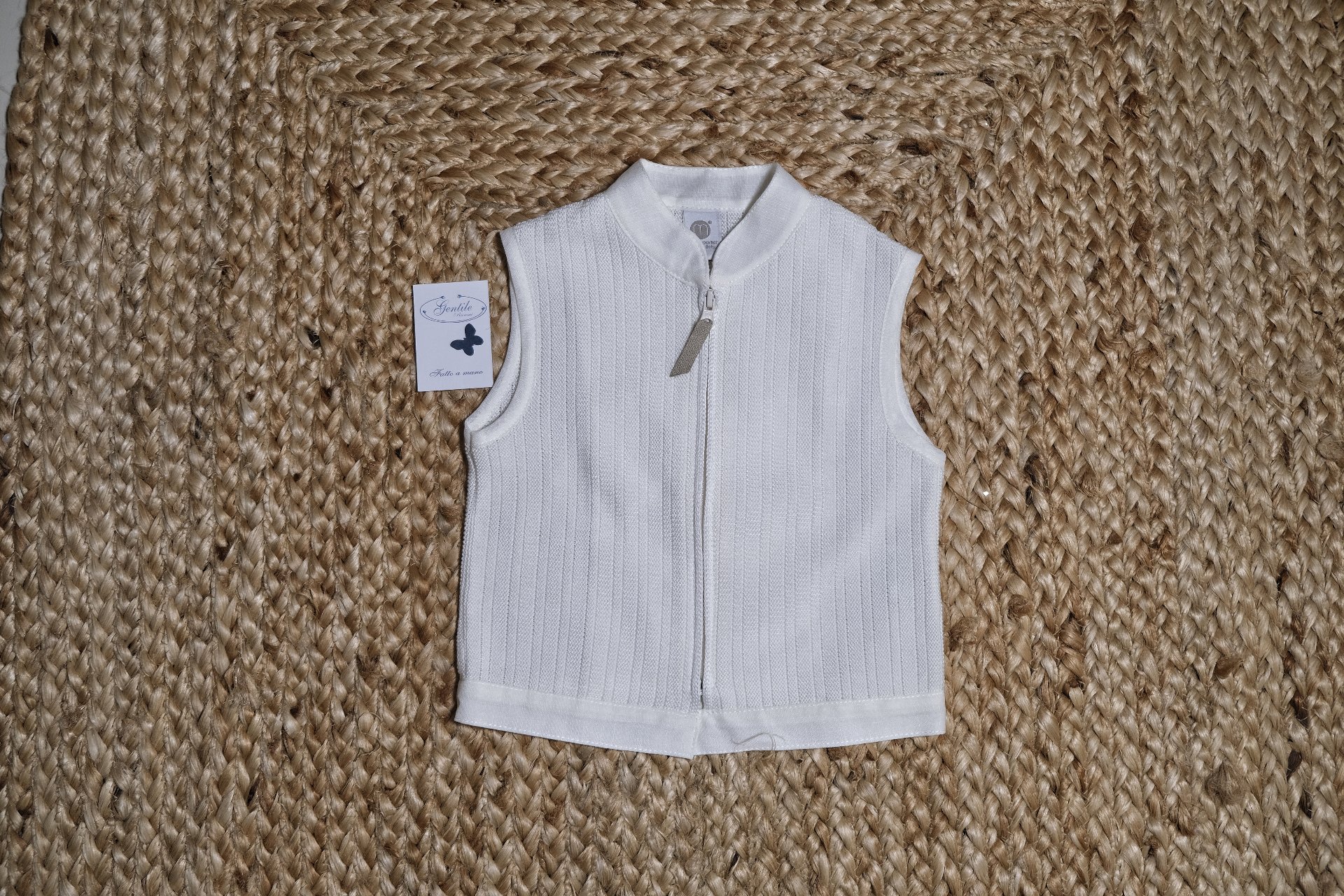Completo 3 pezzi elegante in lino e cotone Vaniglia / Ecrù Marlù