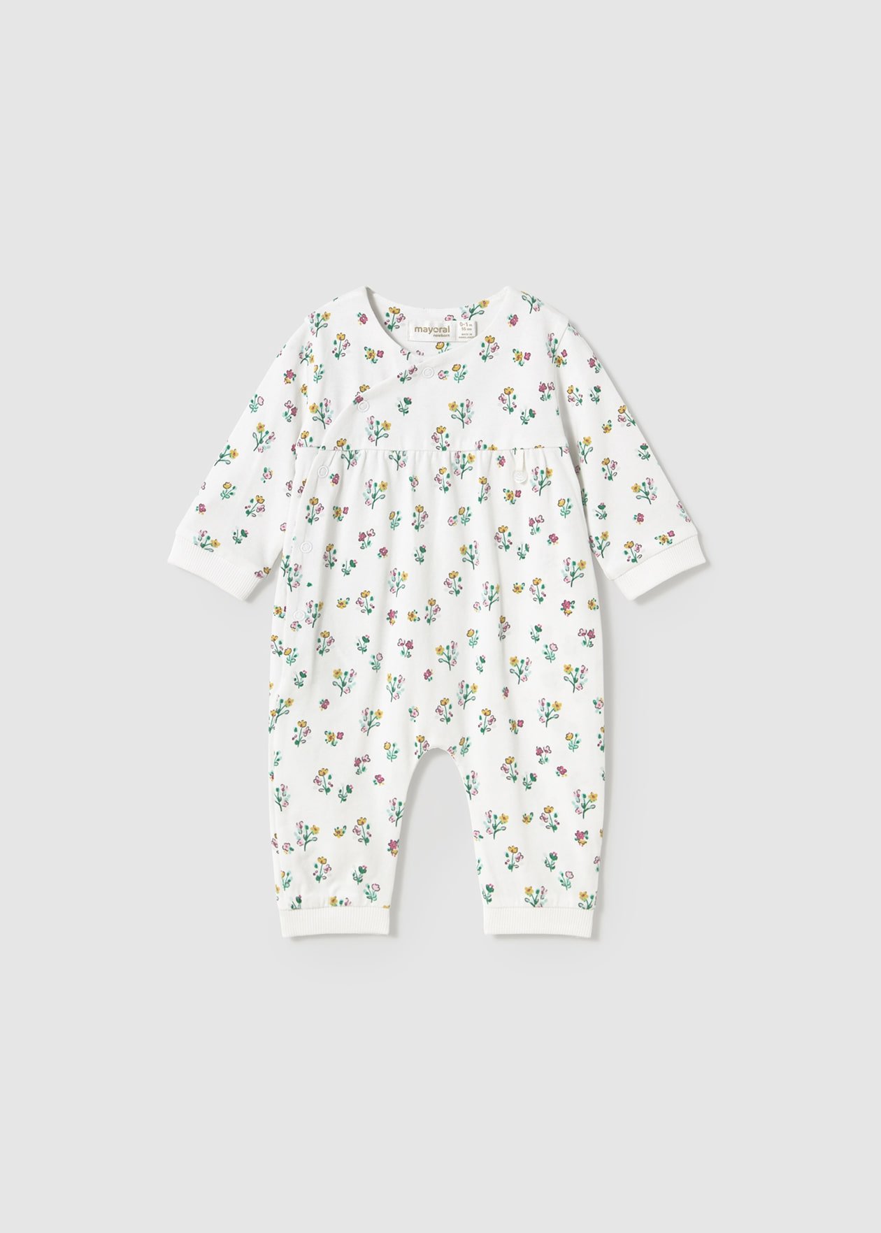 Tutina in jersey di cotone fantasia fiori Bianca / Verde Mayoral
