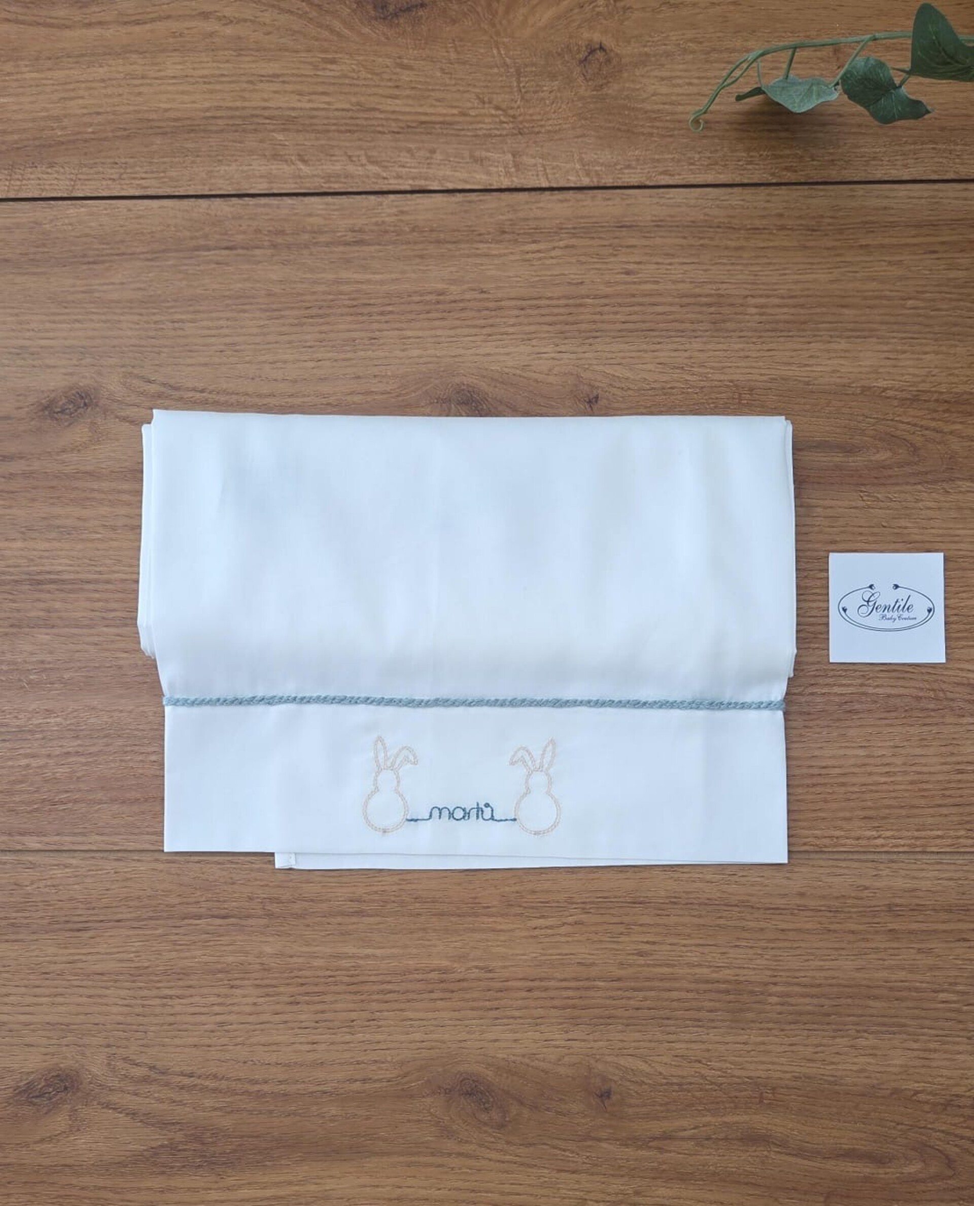 Set lenzuolino 3 pezzi per carrozzina Vaniglia / Verde Salvia Marlù