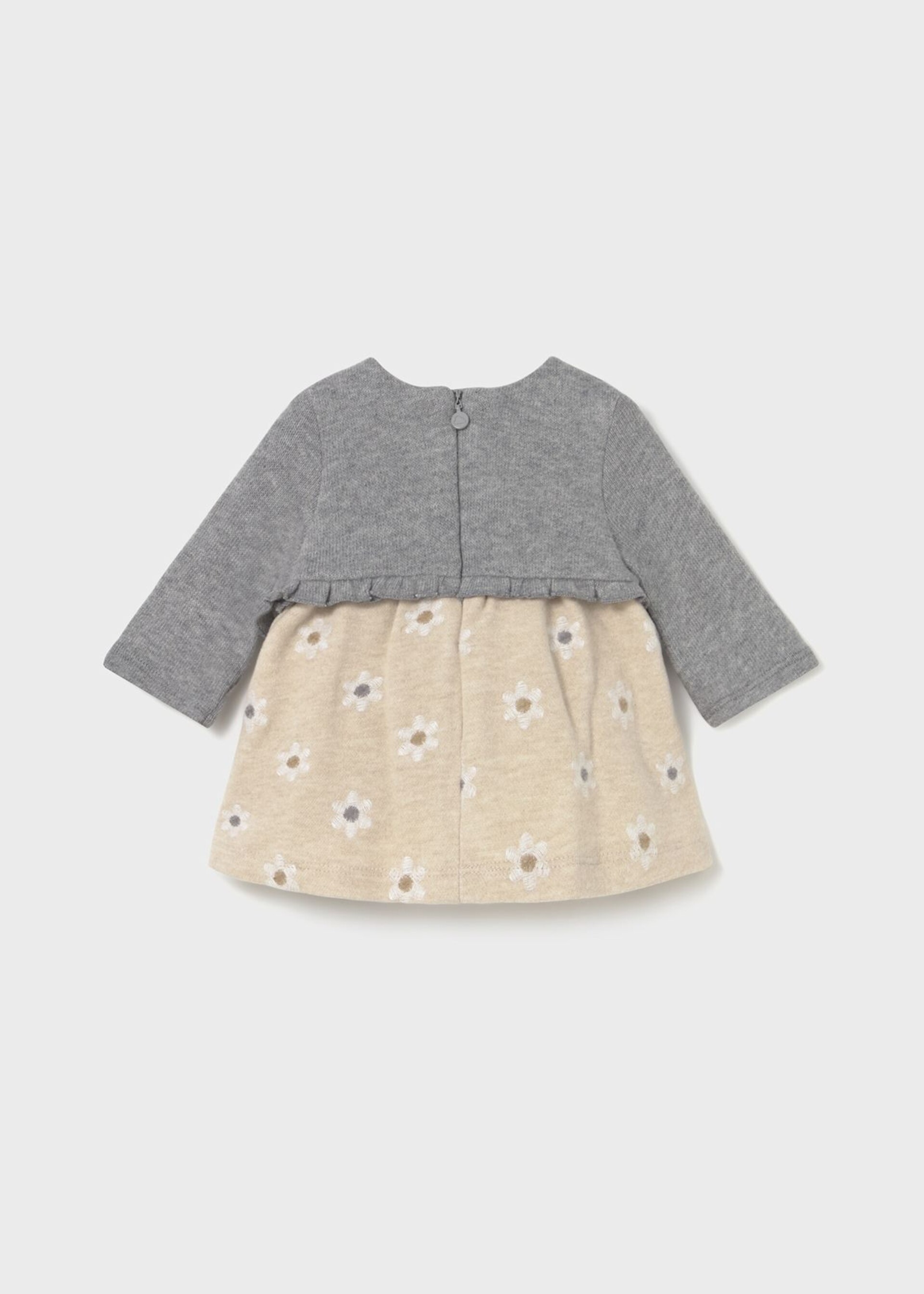 Vestito in caldo cotone con cardigan integrato Grigio / Beige Mayoral