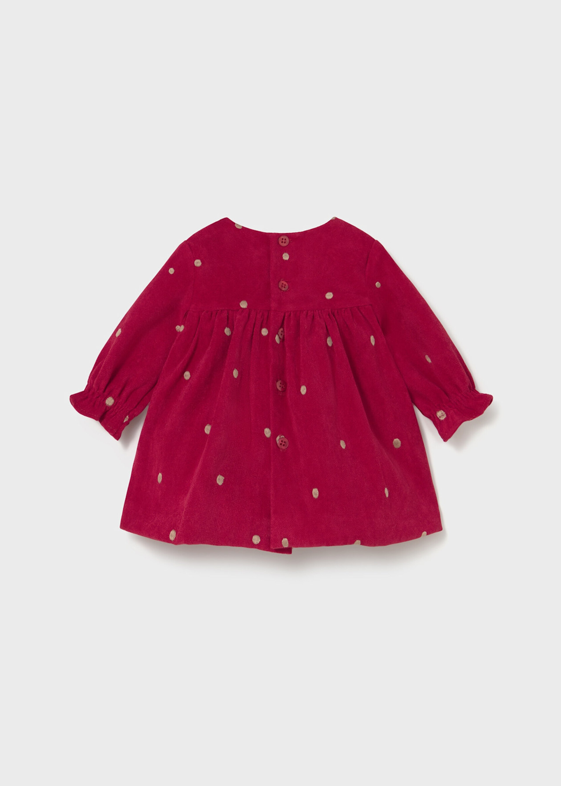 Vestito in caldo cotone Rosso con pois ricamati Mayoral
