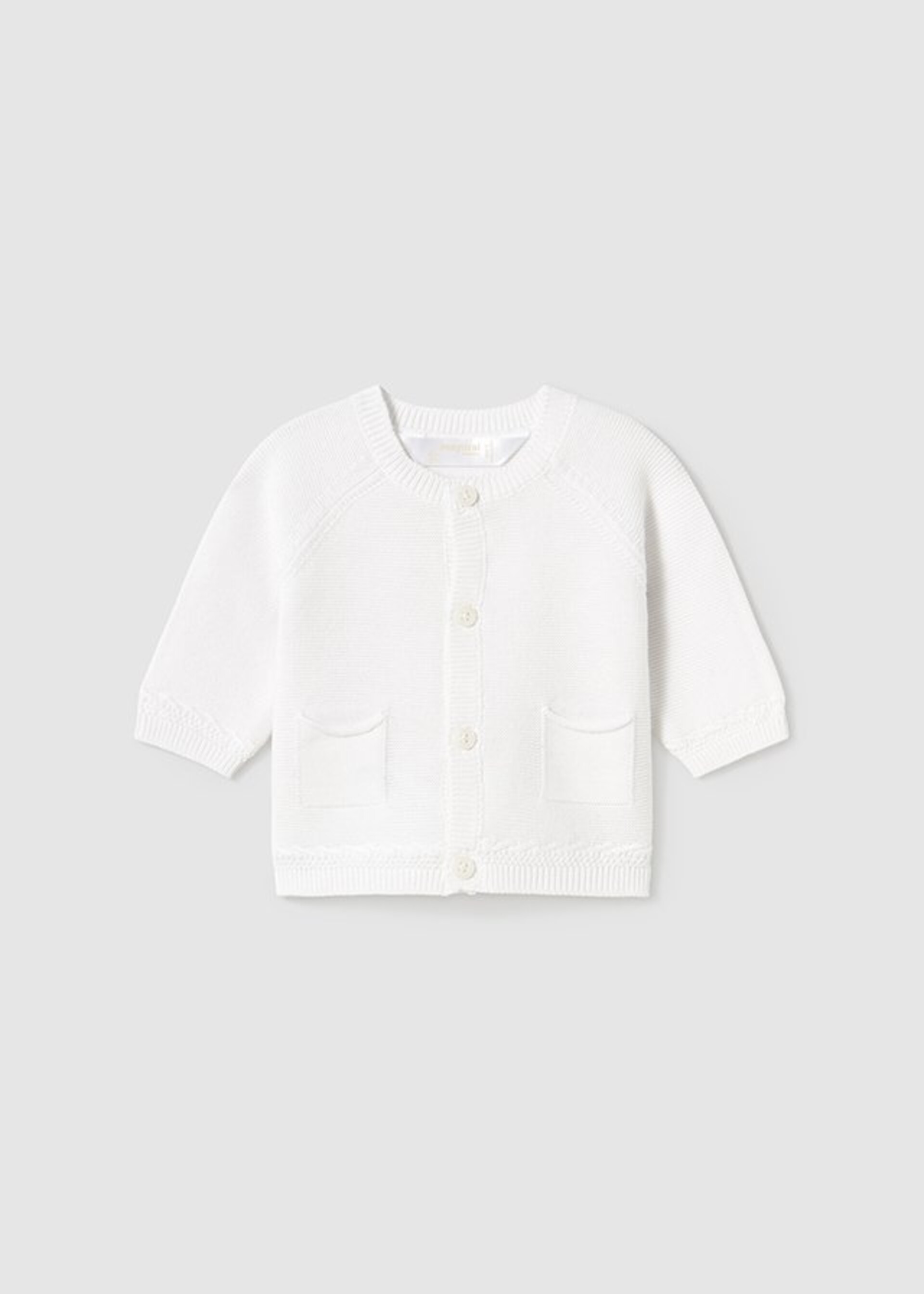 Cardigan neonato in puro cotone Bianco Mayoral