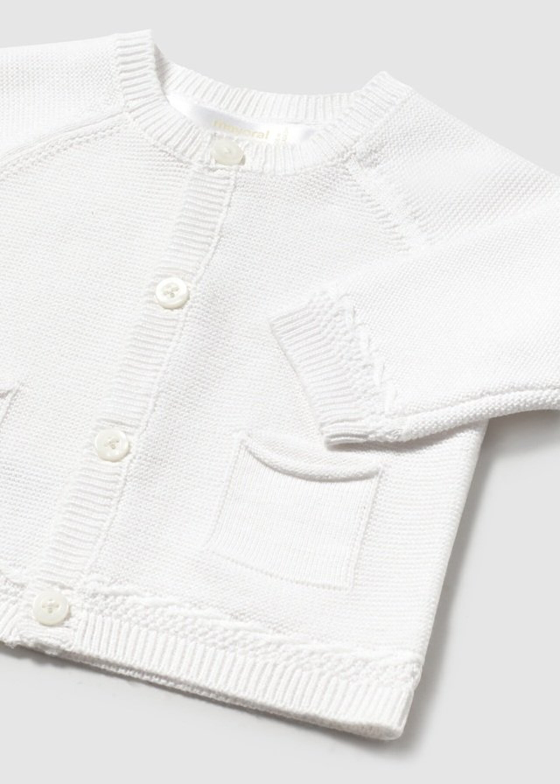 Cardigan neonato in puro cotone Bianco Mayoral