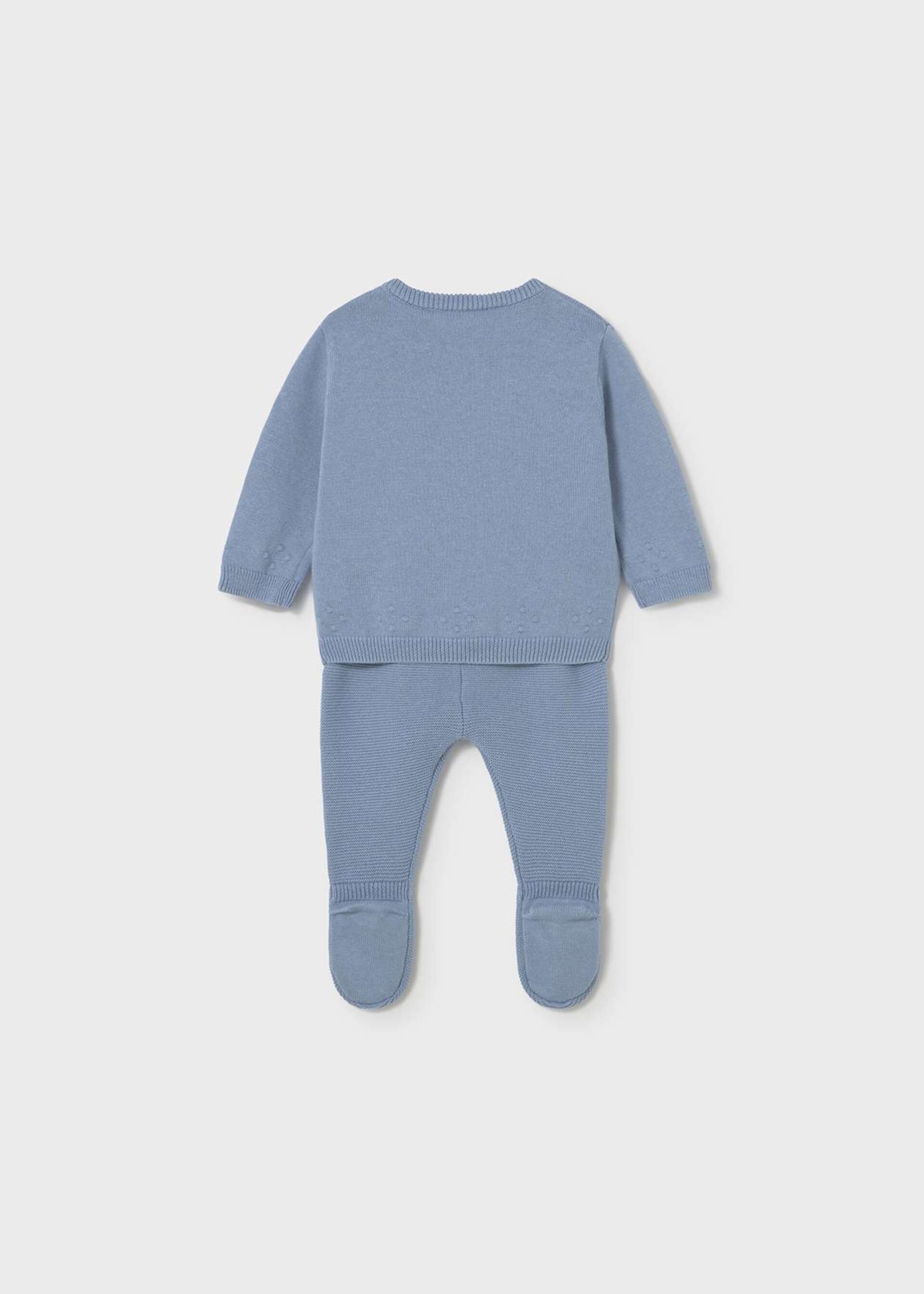 Completo 2 pezzi in filo di puro cotone Azzurro Mayoral