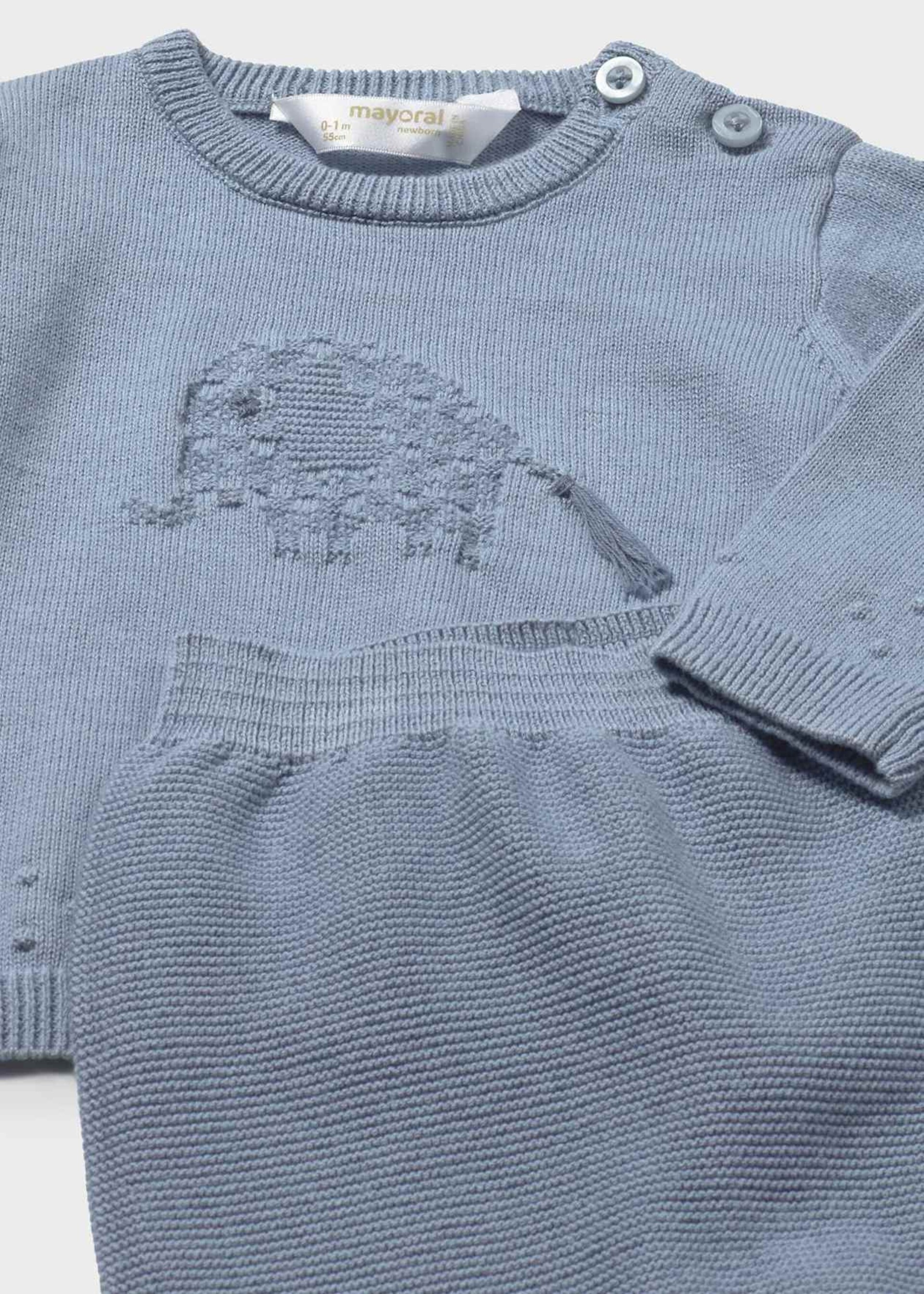 Completo 2 pezzi in filo di puro cotone Azzurro Mayoral