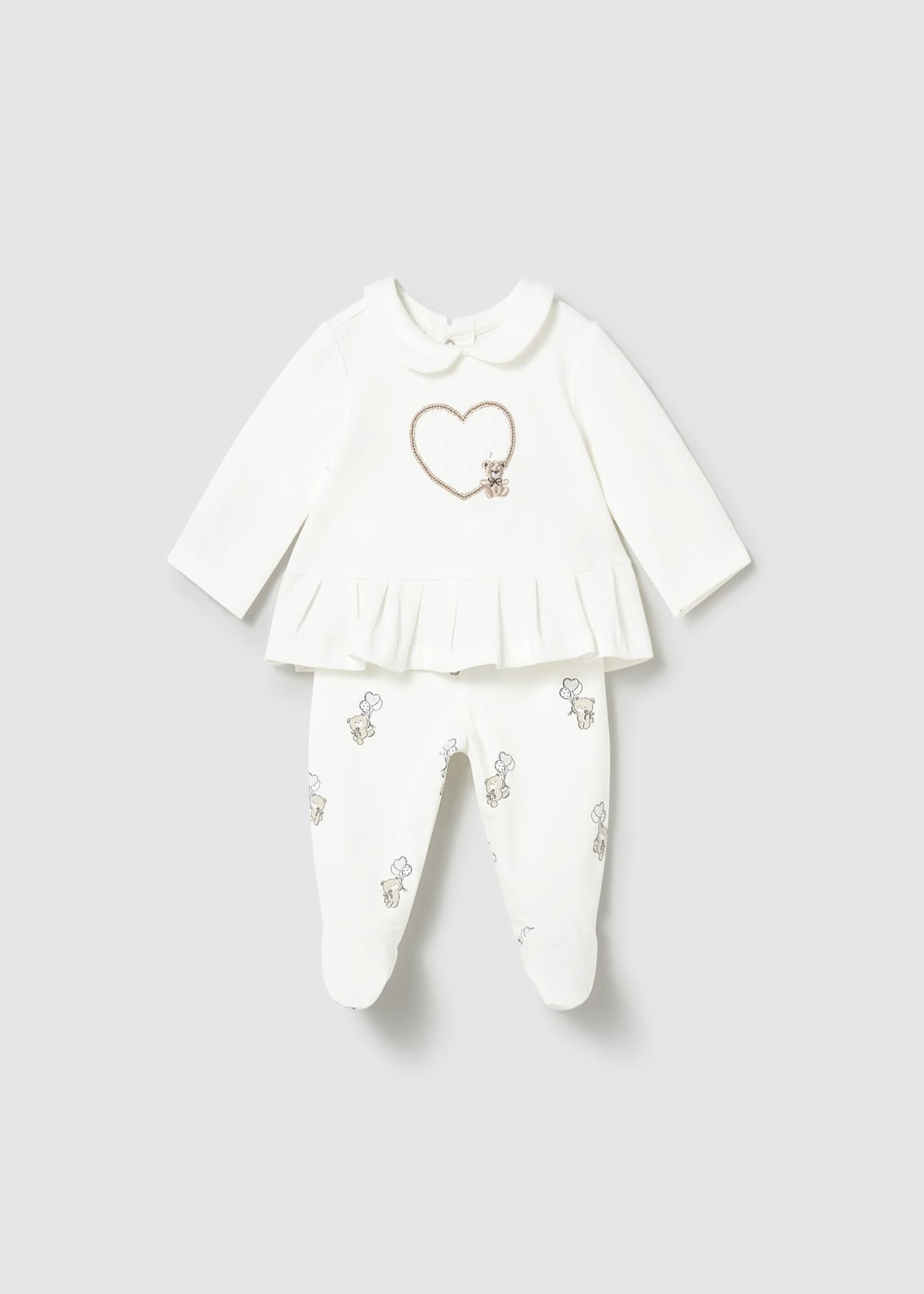 Completo 2 pezzi in jersey di cotone Panna Mayoral