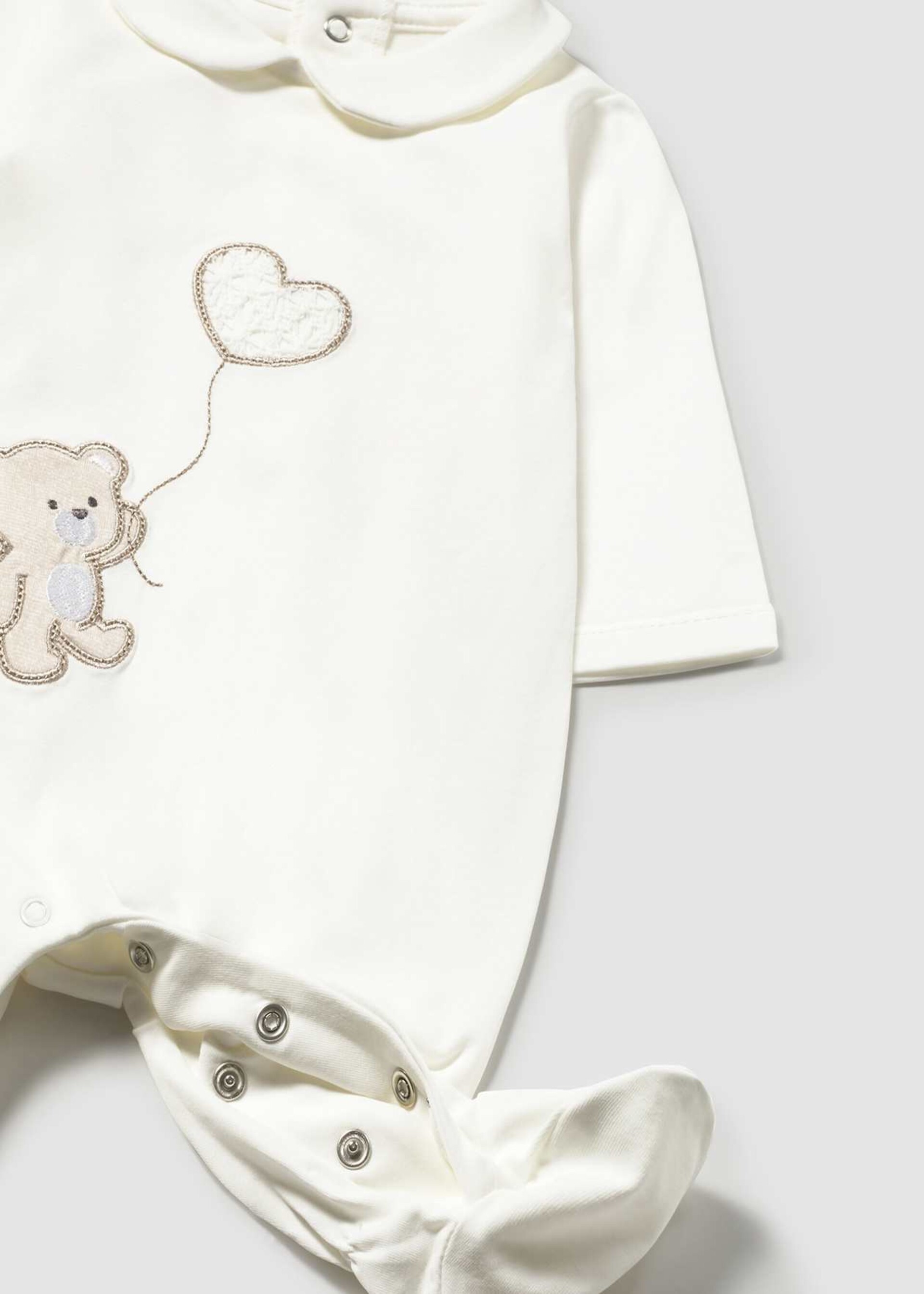 Tutina in jersey di cotone orsetto Panna Mayoral