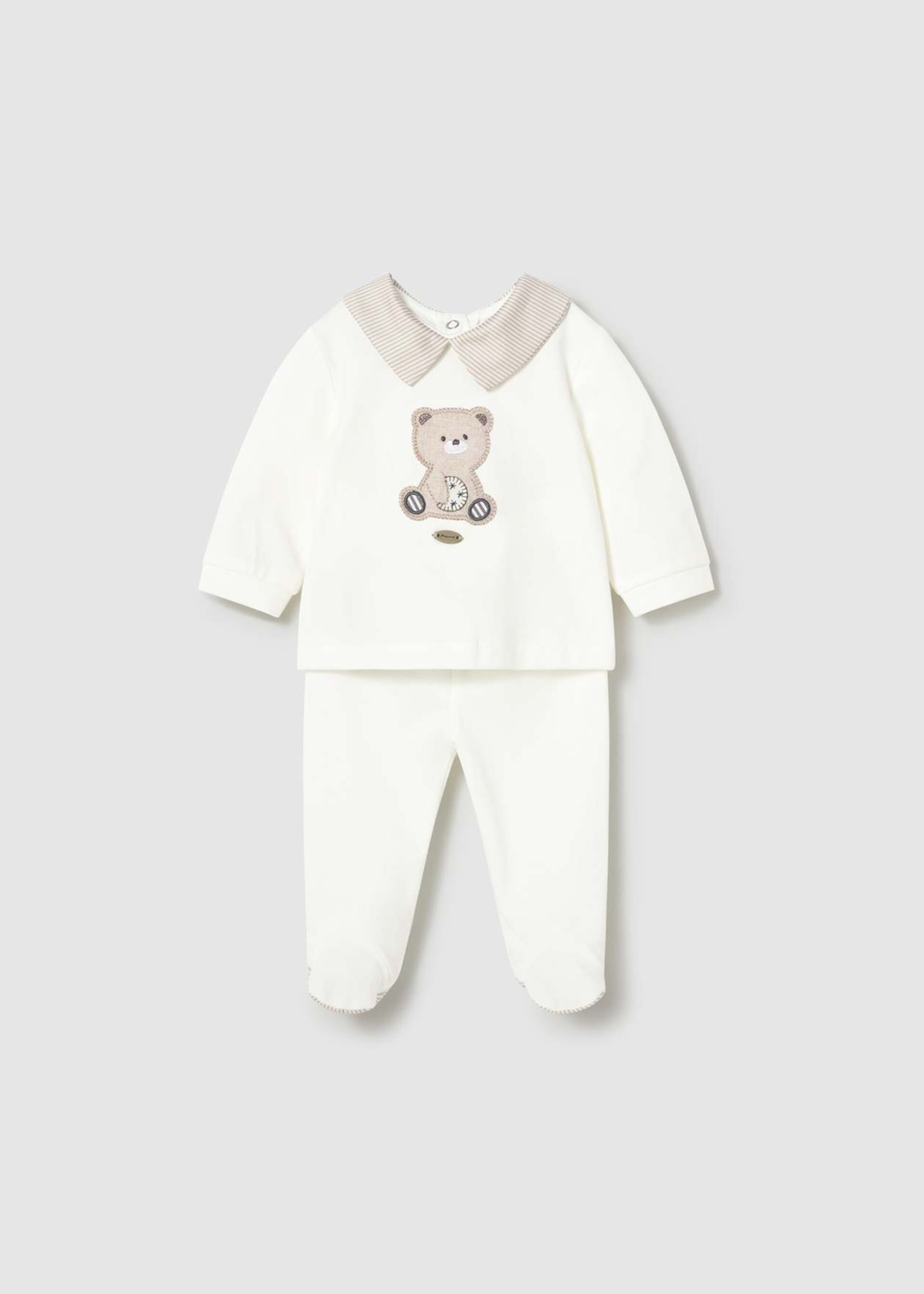 Completo 2 pezzi in jersey di cotone Panna Mayoral