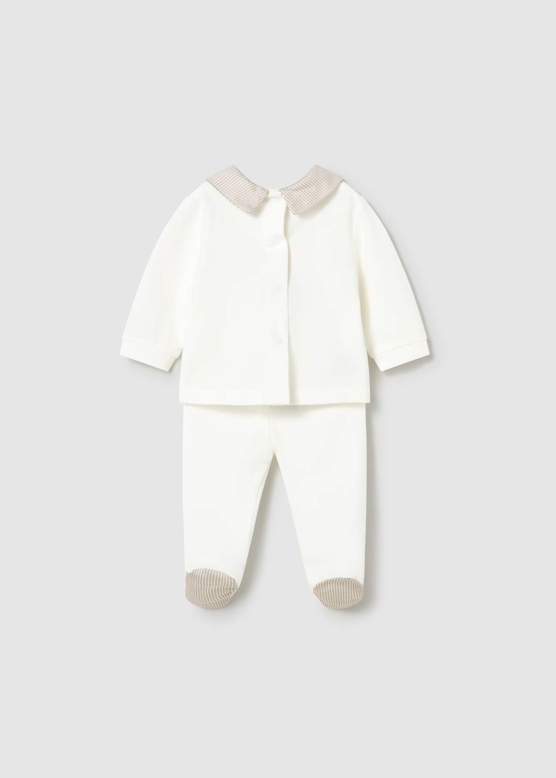 Completo 2 pezzi in jersey di cotone Panna Mayoral