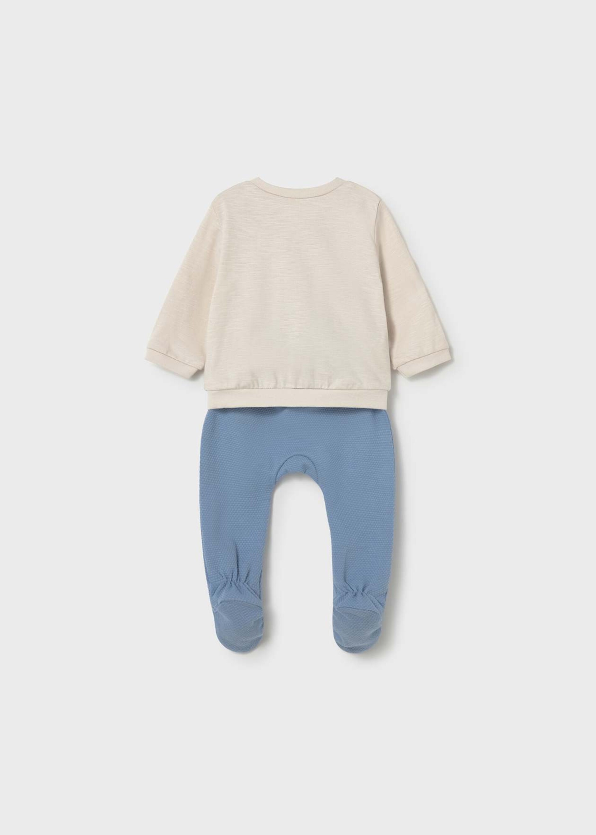 Completo 2 pezzi in jersey di cotone Sabbia / Azzurro Mayoral