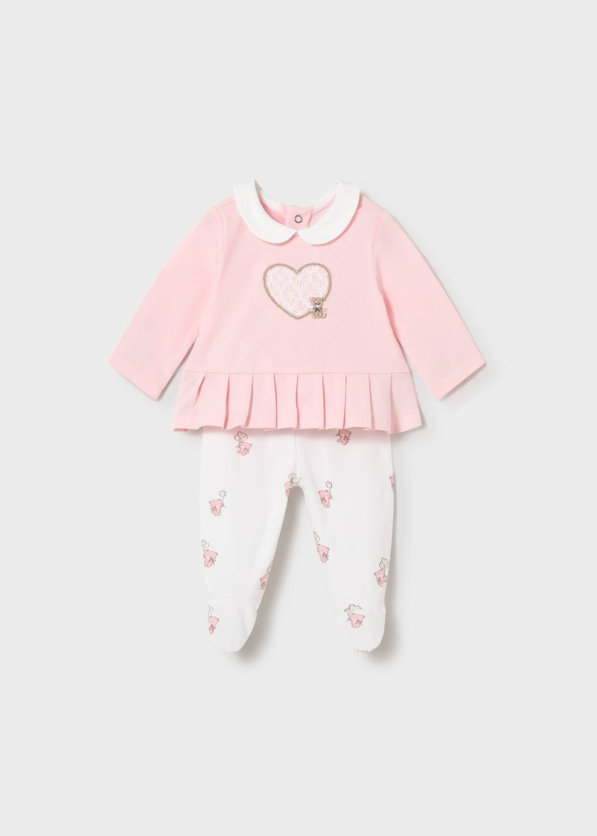 Completo 2 pezzi in jersey di cotone Rosa Mayoral