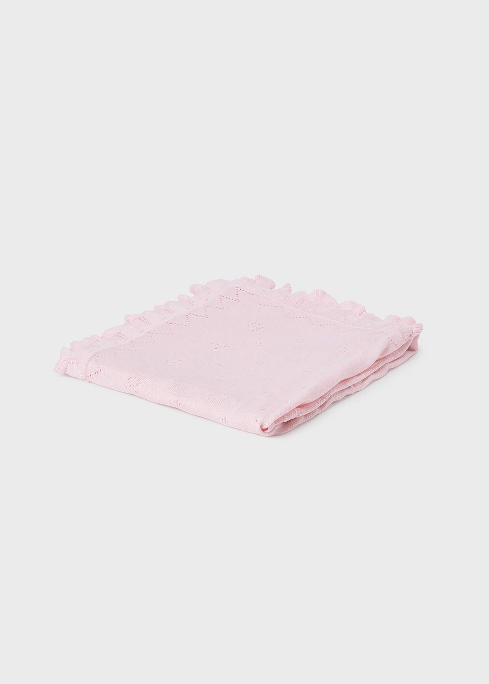 Copertina per carrozzina in filo di puro cotone Rosa Mayoral