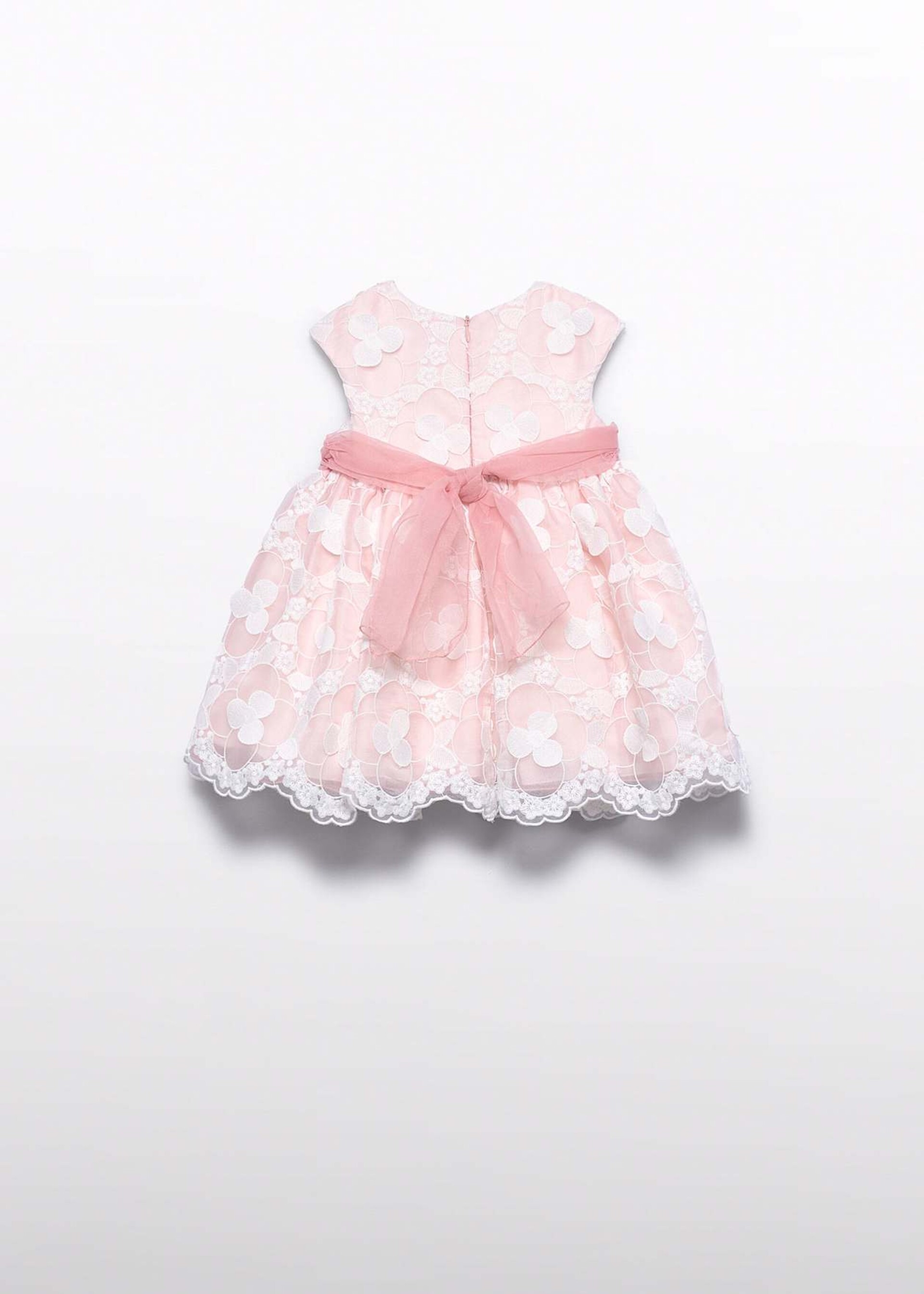 Abito elegante in organza ricamata Rosa / Bianco Abel e Lula