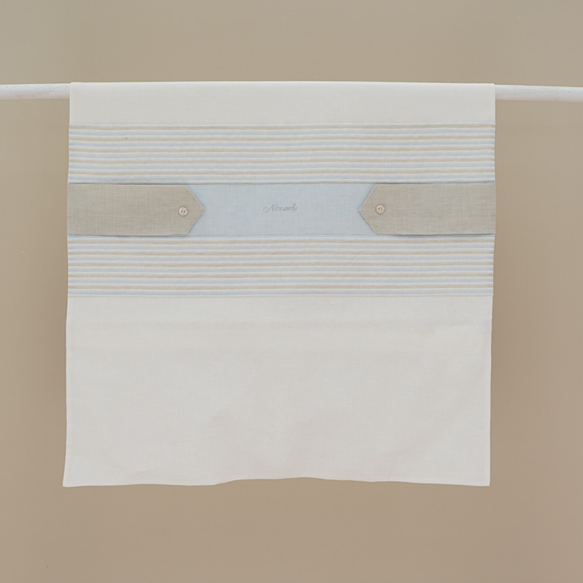 Copertina per carrozzina sfoderabile in cotone e lino con imbottitura Cielo / Beige Ninnaoh