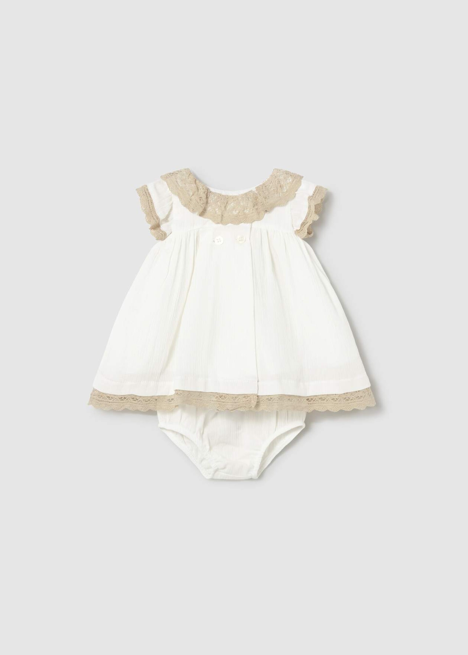 Abito elegante in puro cotone Panna Mayoral