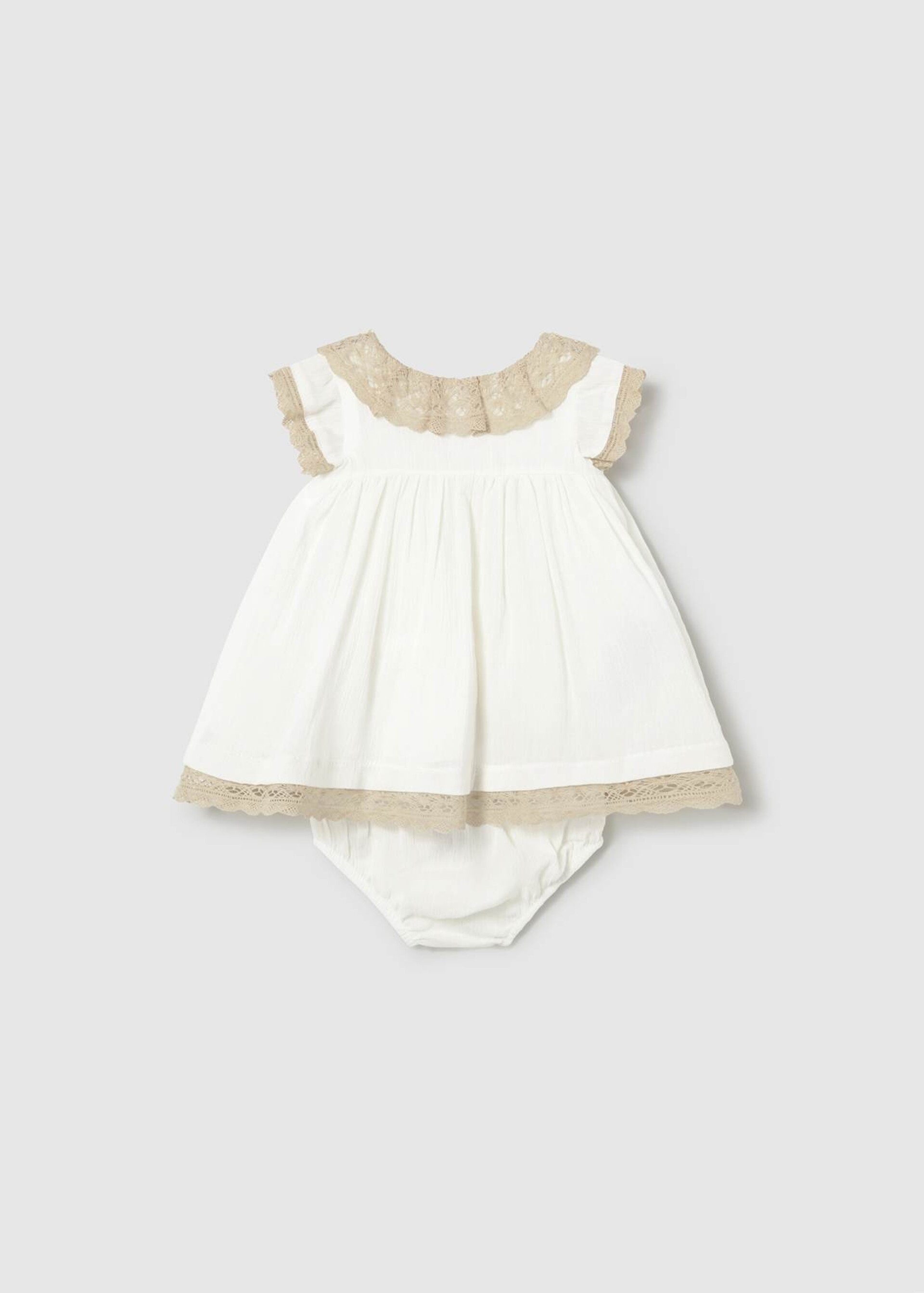 Abito elegante in puro cotone Panna Mayoral