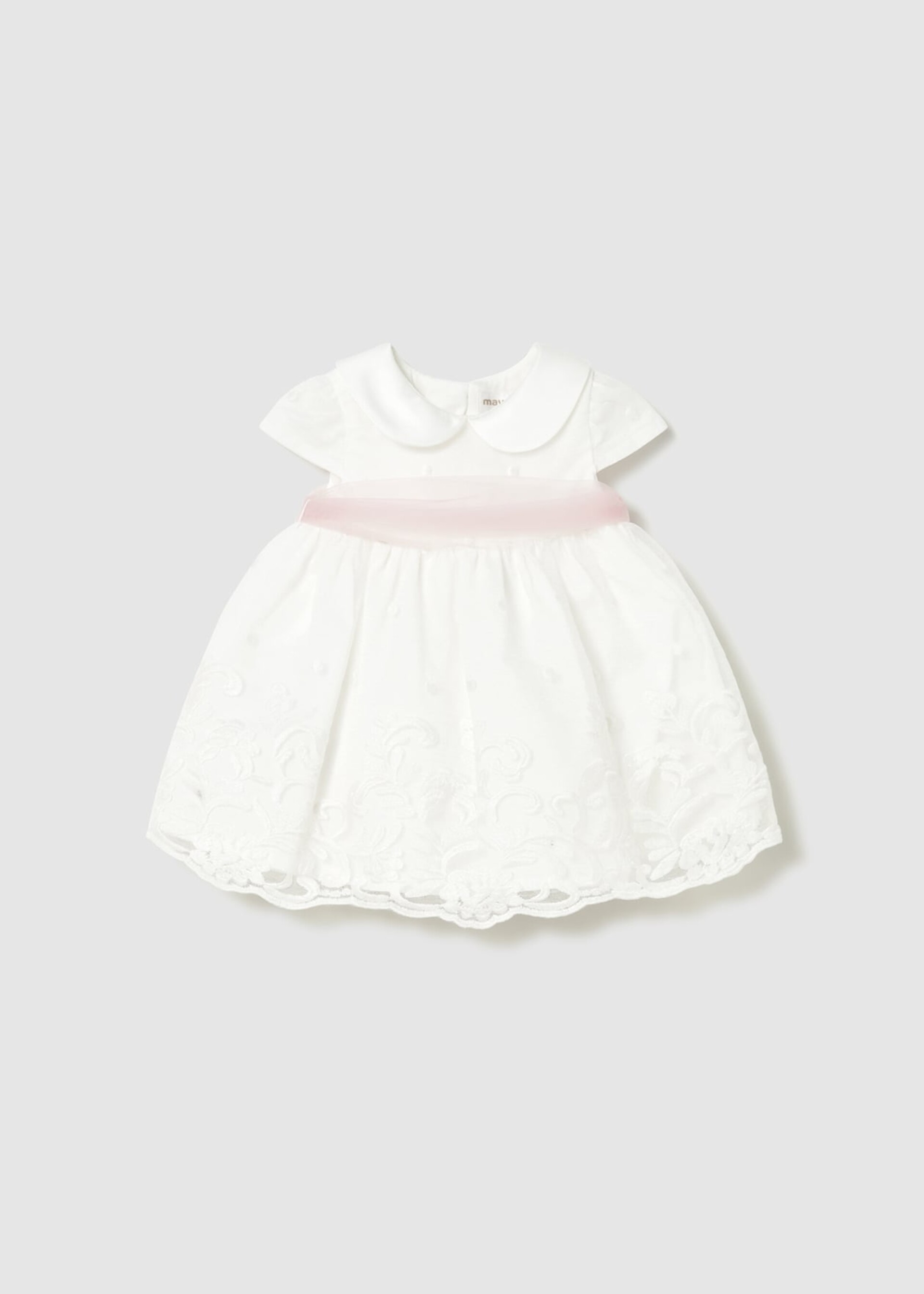 Abito elegante con organza Panna / Rosa Mayoral