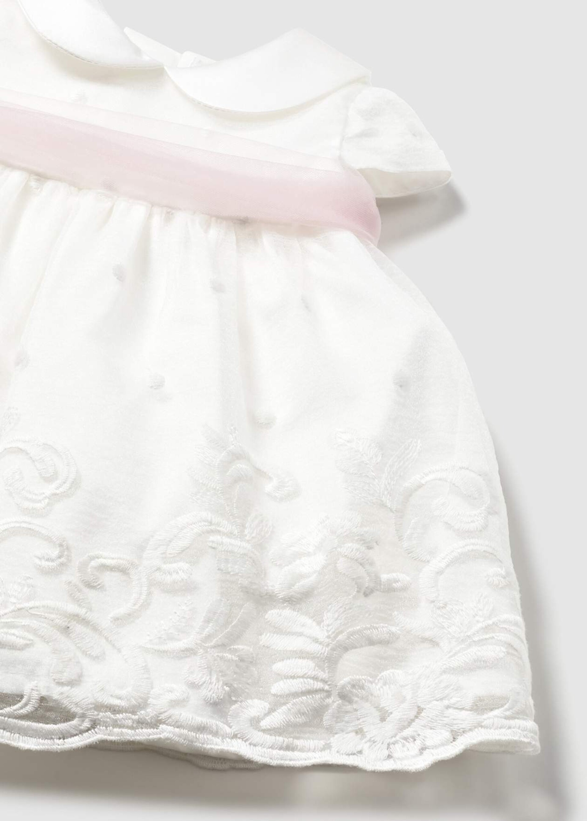 Abito elegante con organza Panna / Rosa Mayoral