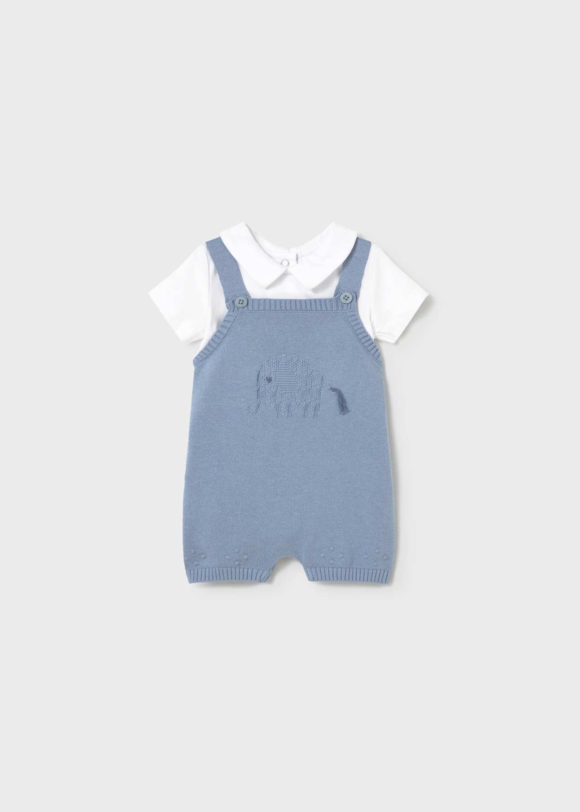 Salopette 2 pezzi in cotone Azzurro / Bianco Mayoral