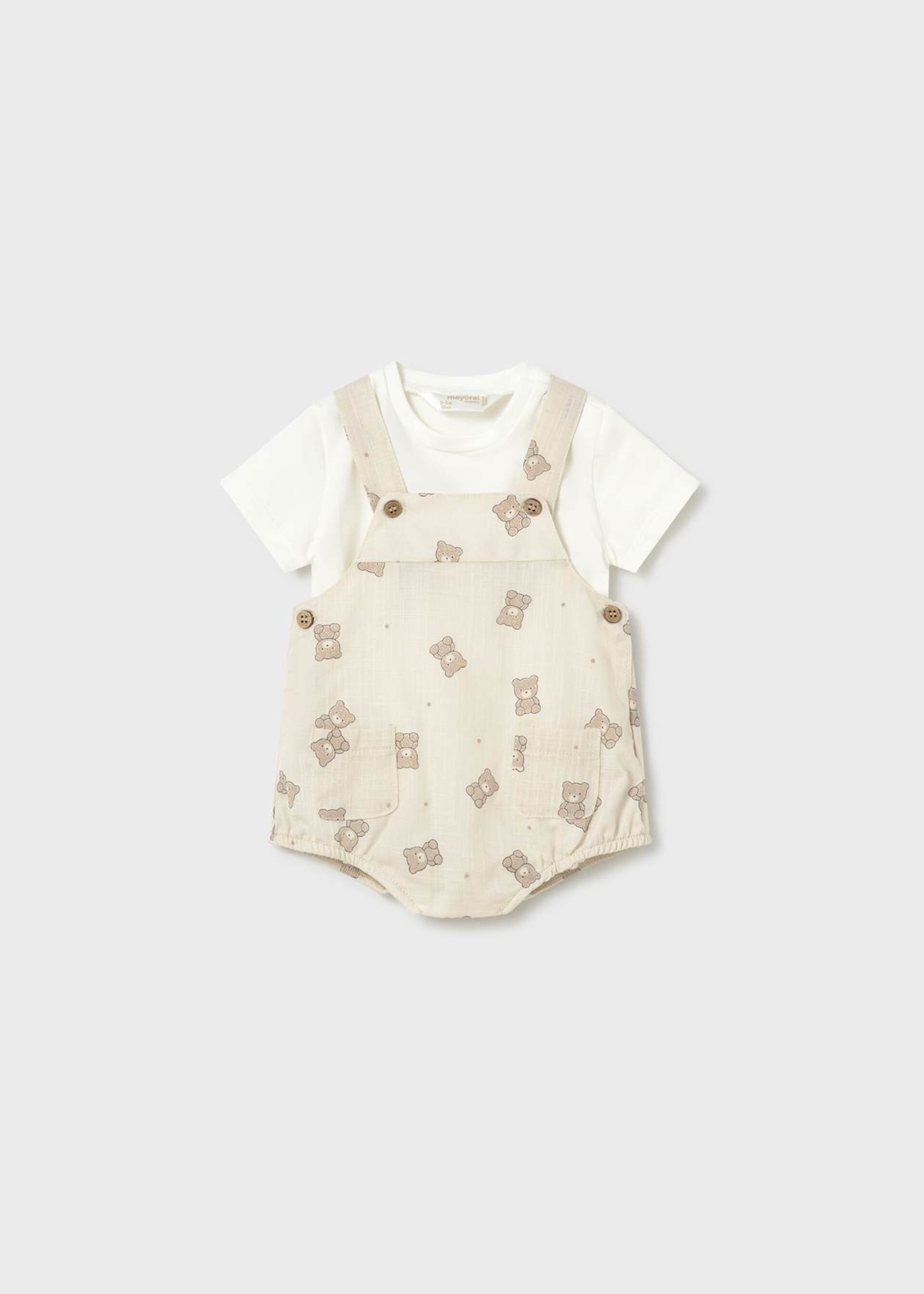 Salopette 2 pezzi in cotone Beige / Panna Mayoral
