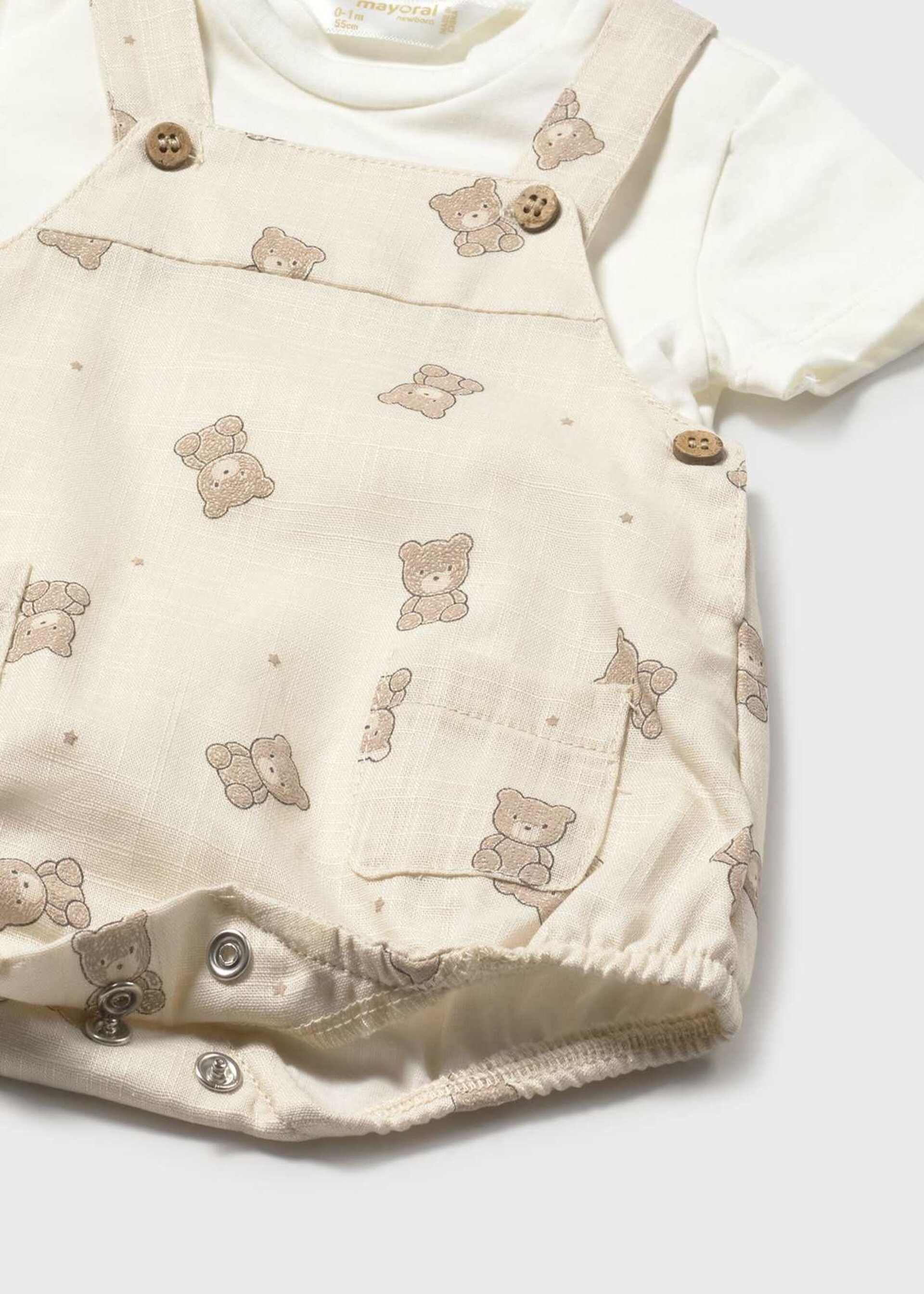 Salopette 2 pezzi in cotone Beige / Panna Mayoral