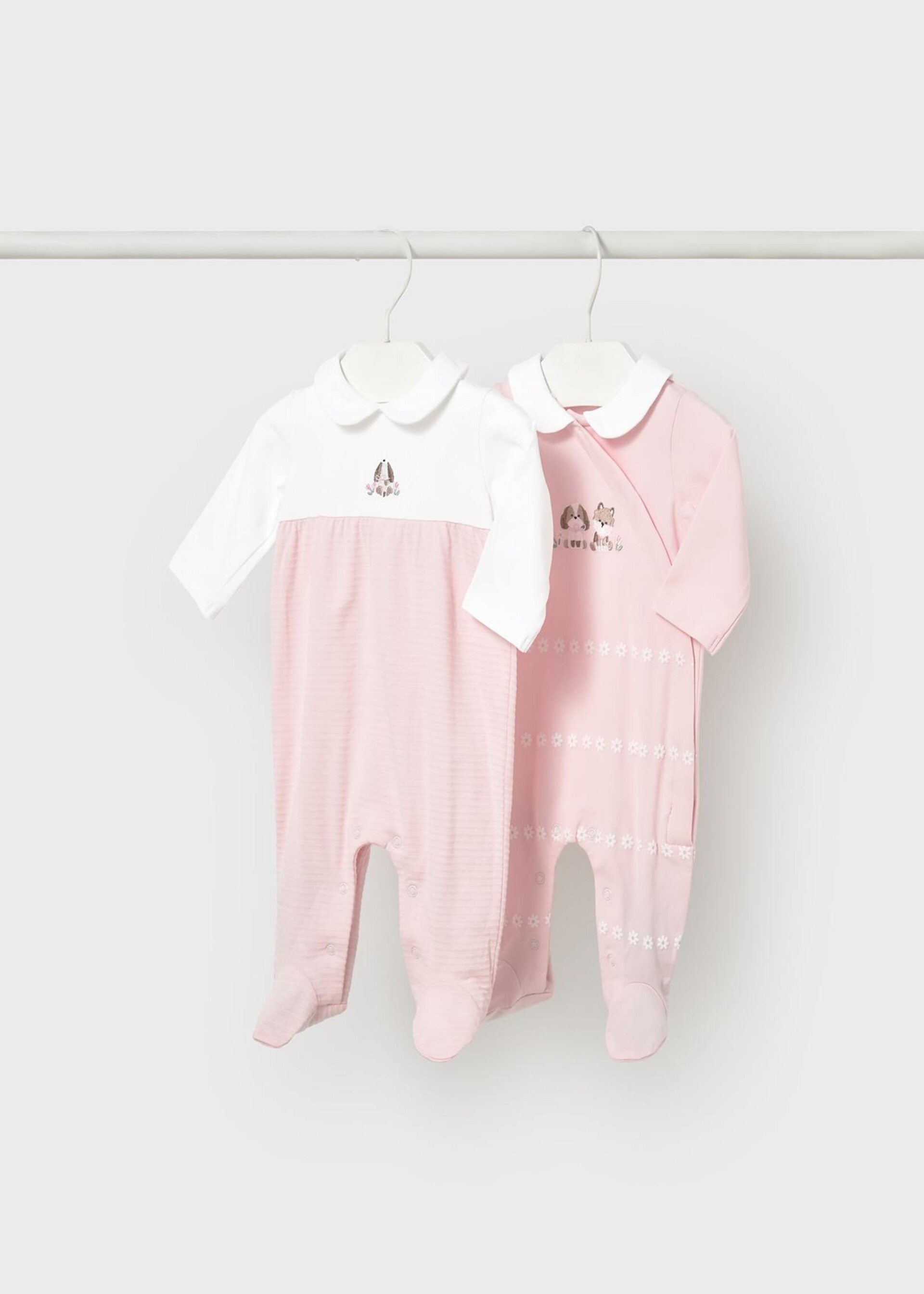 Set 2 tutine in jersey di cotone Rosa / Bianco Mayoral