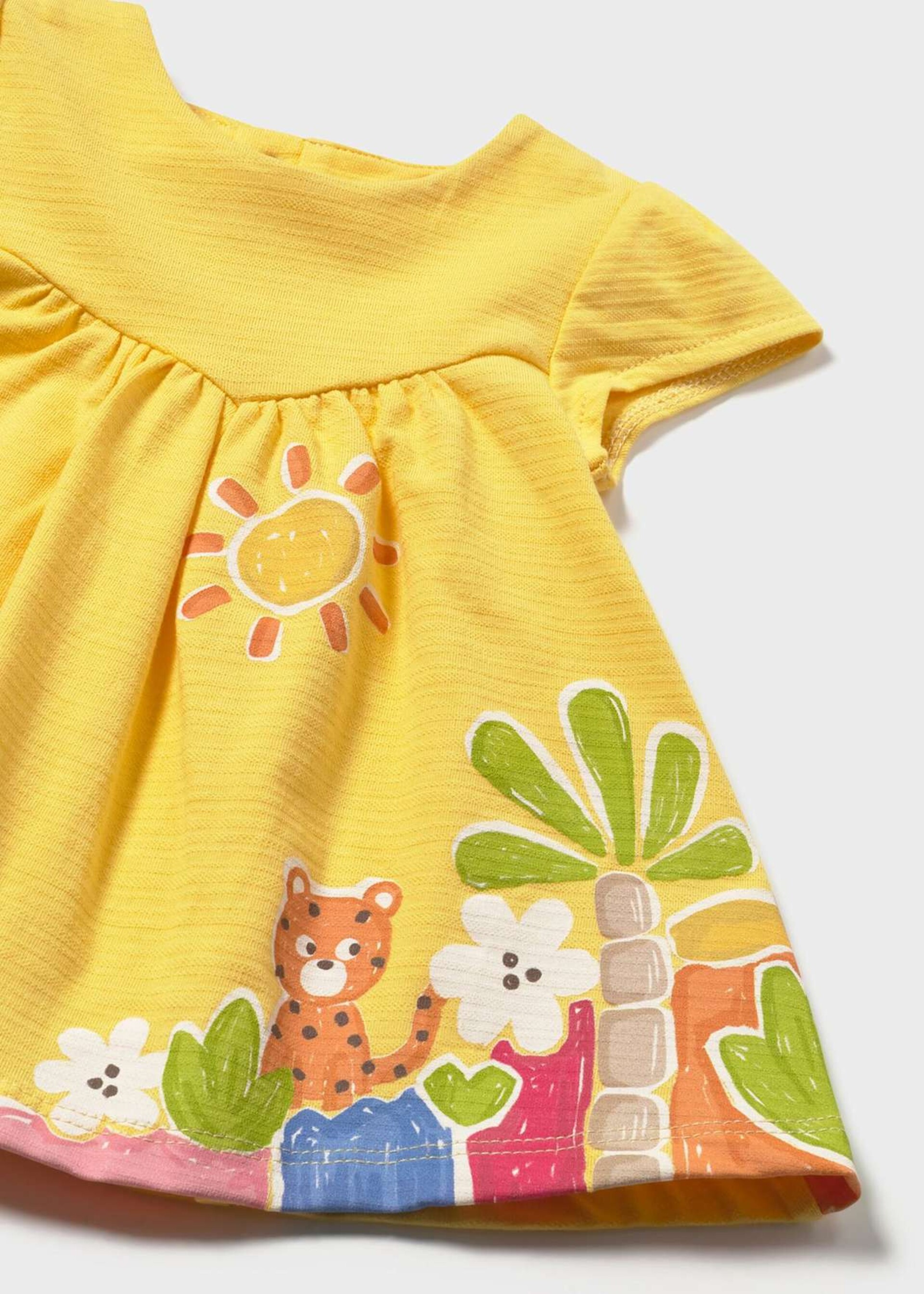 Vestito stampato in cotone Giallo Mayoral
