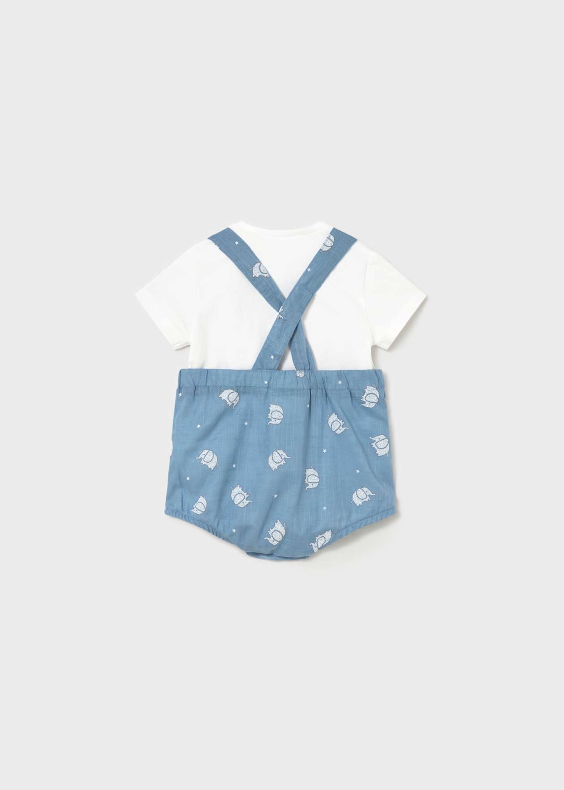Salopette 2 pezzi in cotone Bianco / Azzurro Mayoral