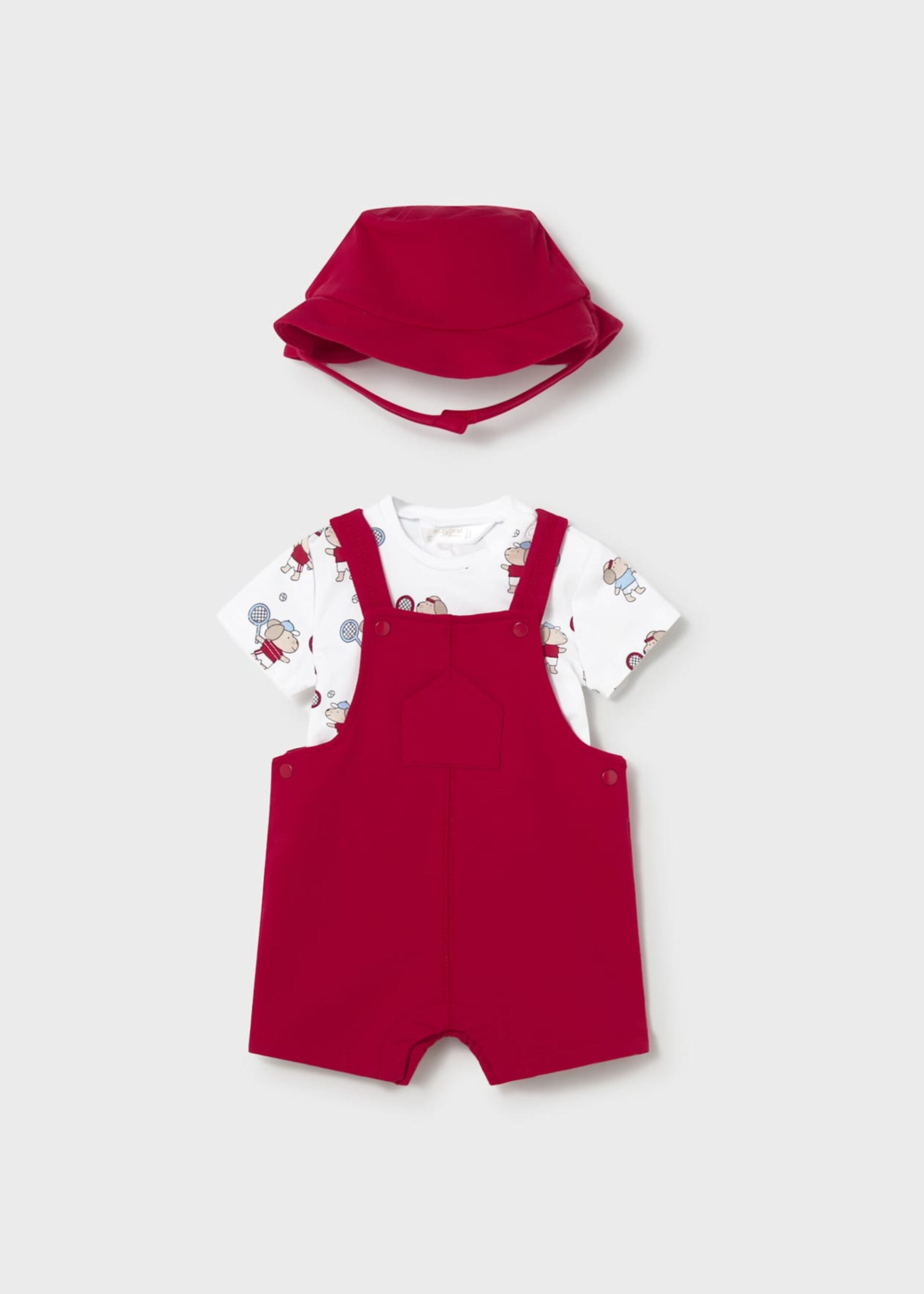 Salopette 3 pezzi in cotone Rosso Mayoral