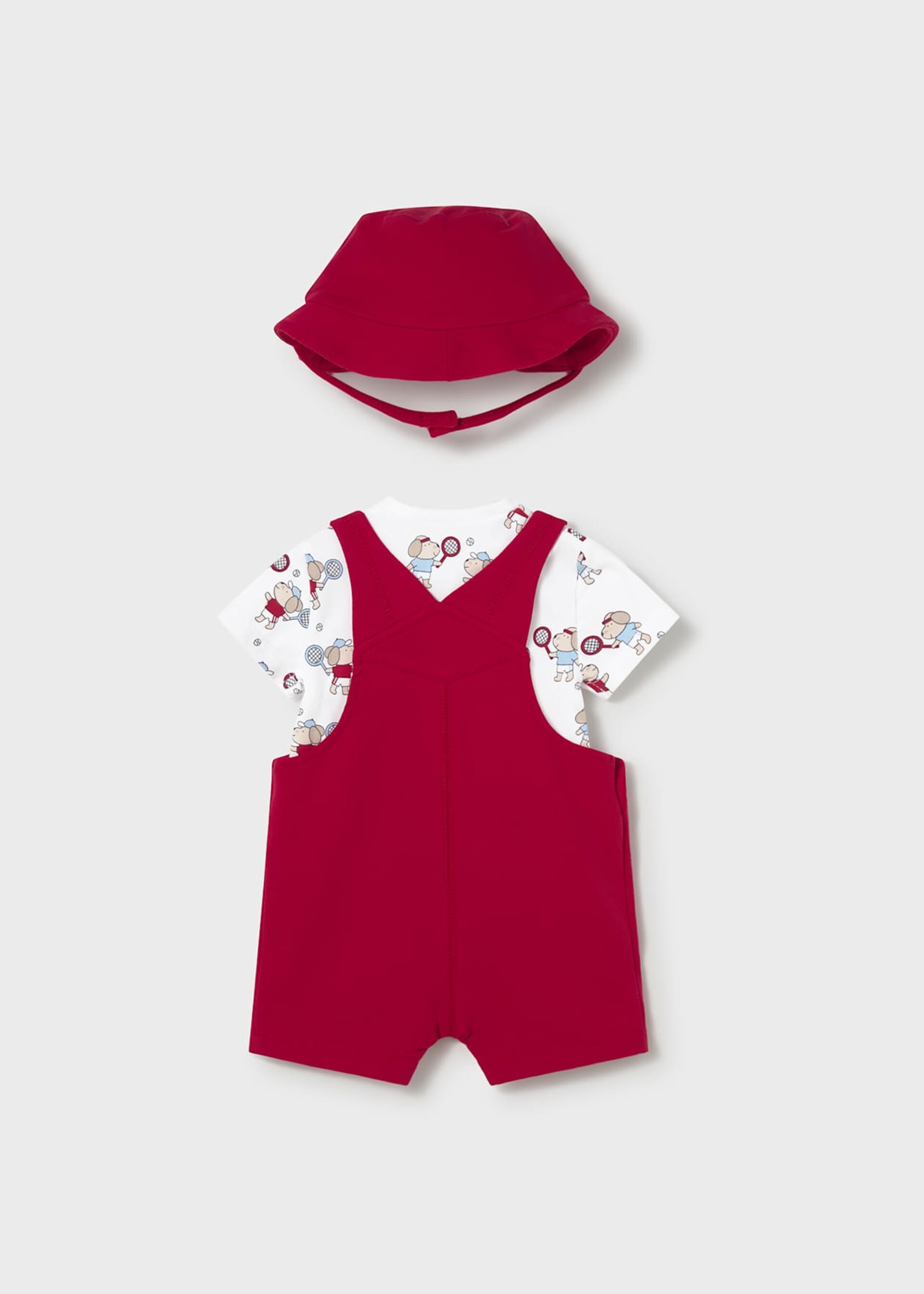Salopette 3 pezzi in cotone Rosso Mayoral