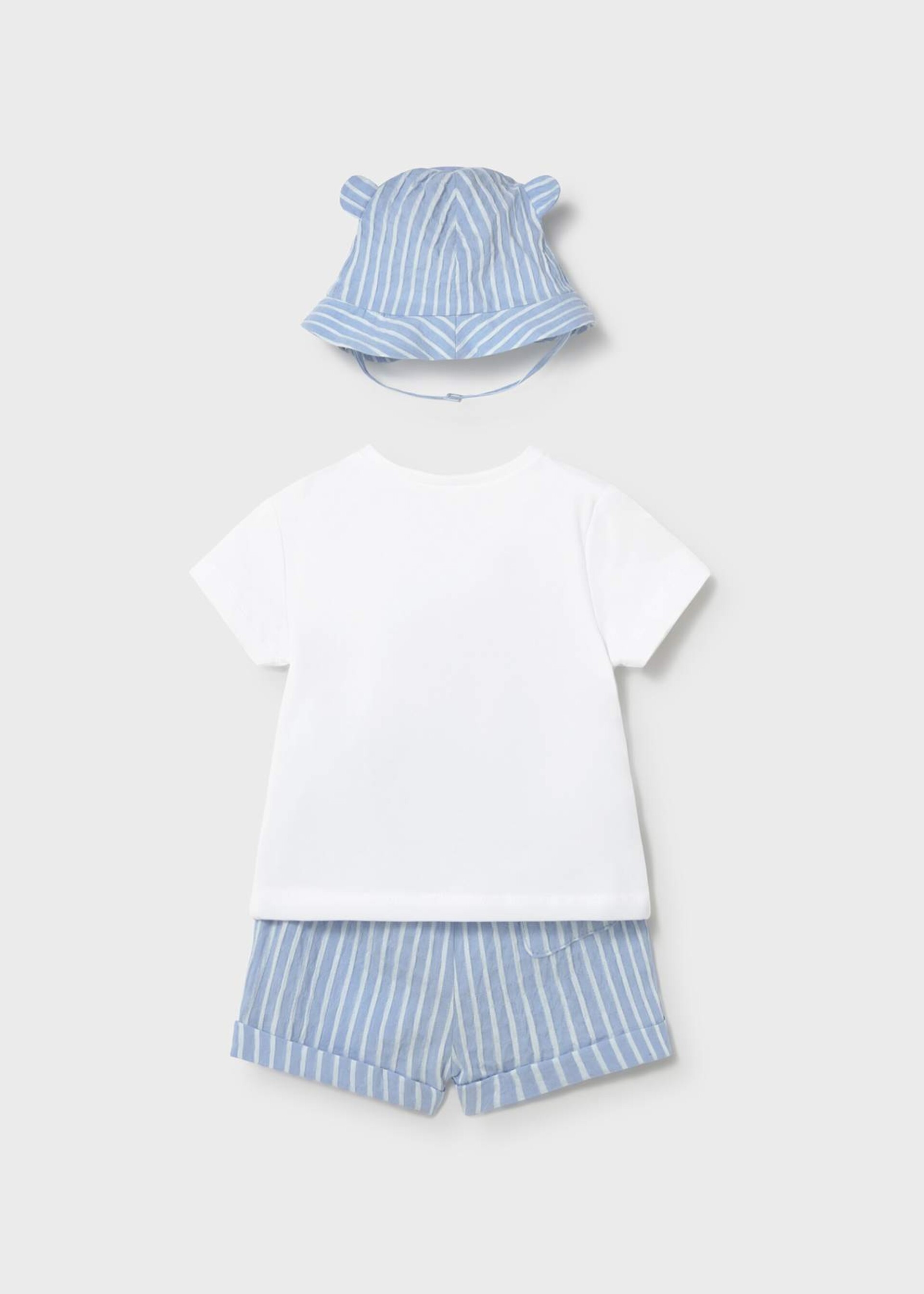 Completo 3 pezzi in cotone Bianco / Cielo Mayoral
