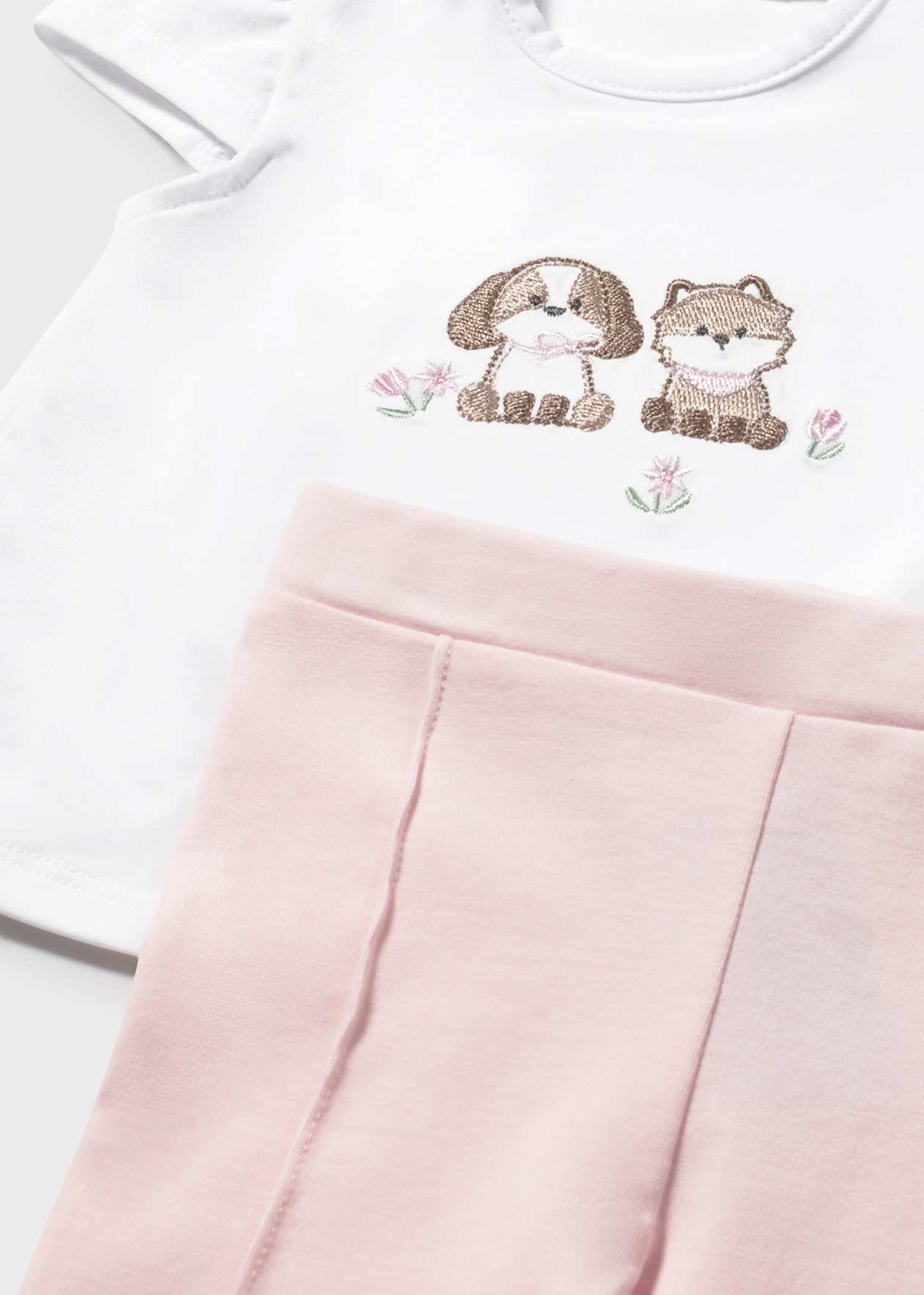 Tuta 3 pezzi in cotone Rosa Mayoral