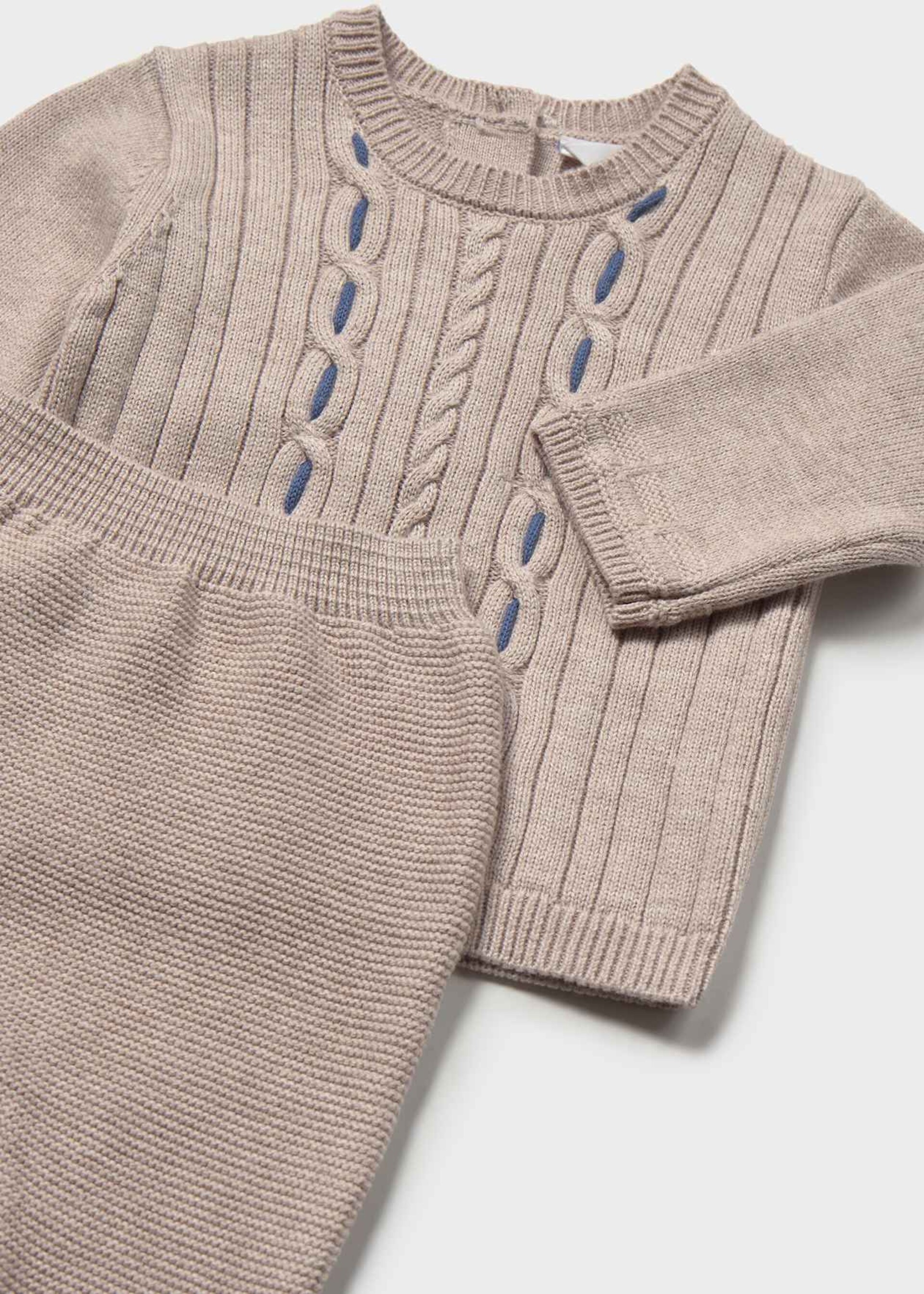 Completo 3 pezzi in caldo cotone Beige / Blu Mayoral