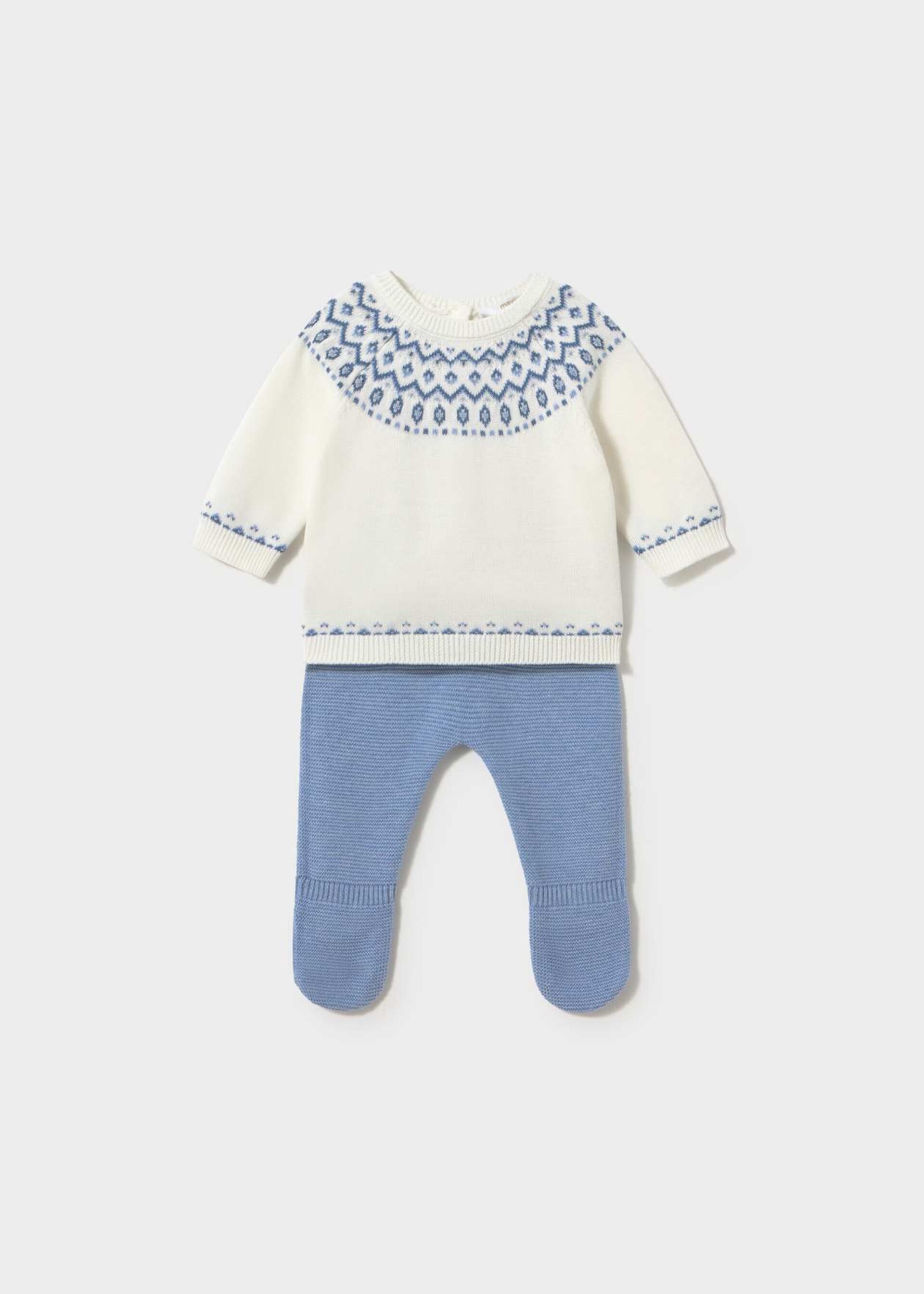 Completo 2 pezzi in caldo cotone Panna / Azzurro Mayoral