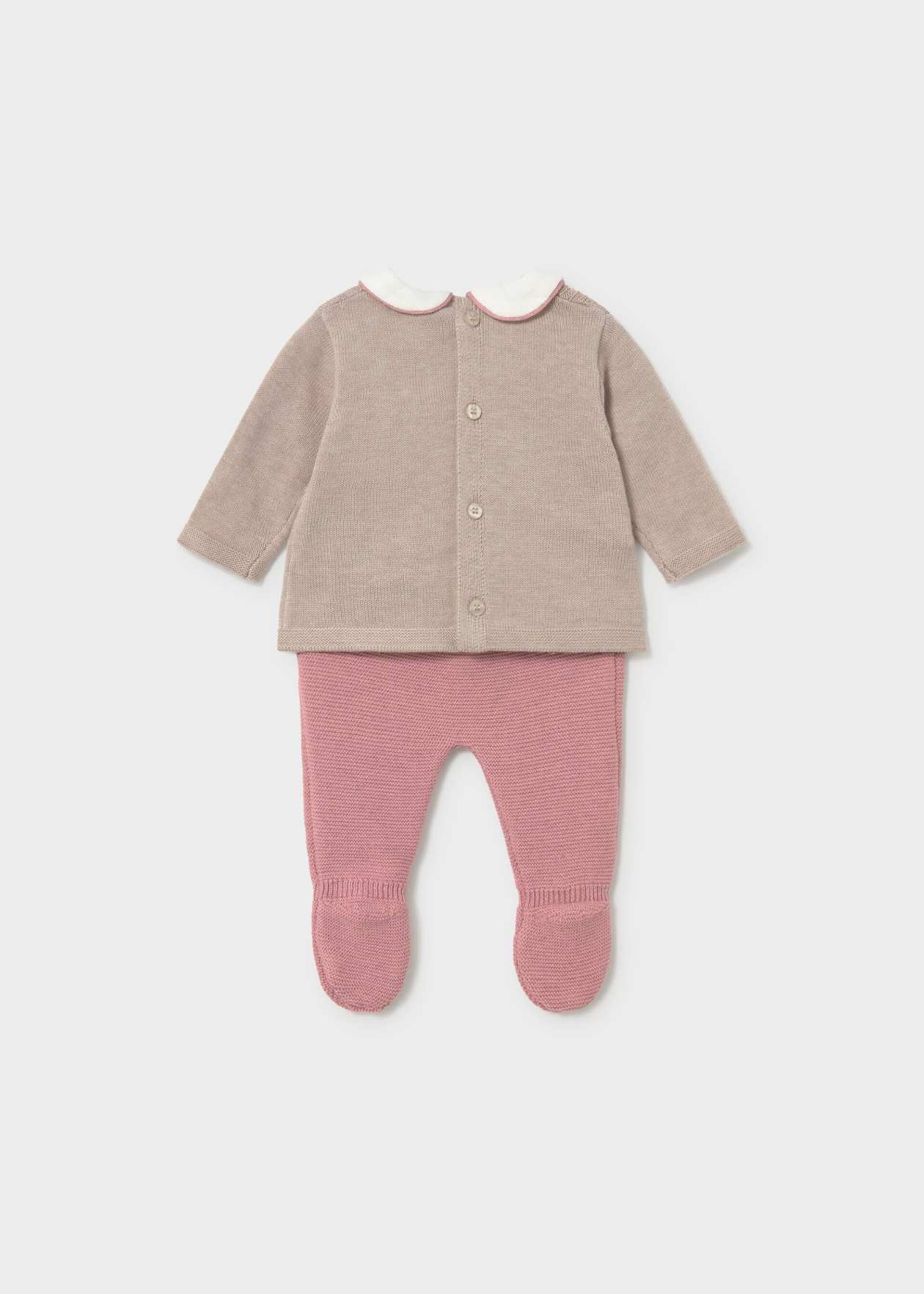 Completo 2 pezzi in caldo cotone Beige / Rosa Cipria Mayoral