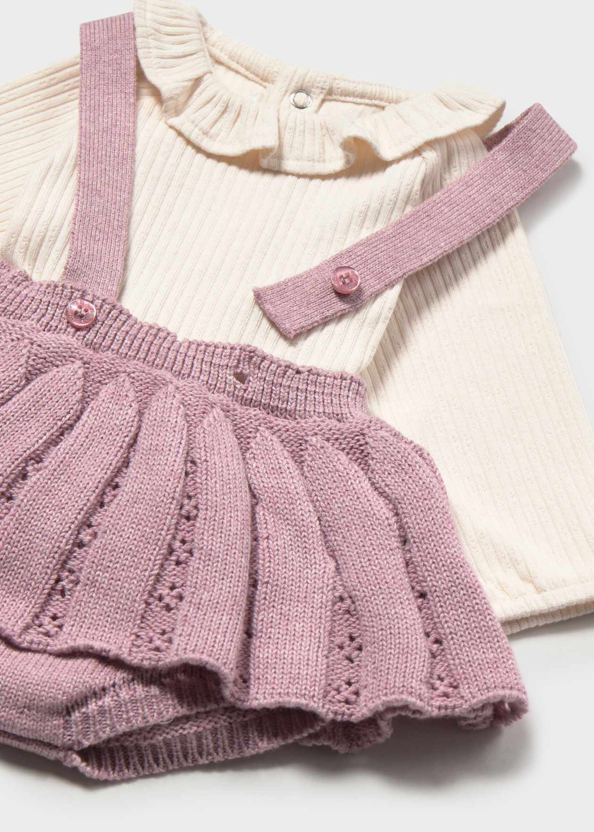 Completo 3 pezzi in caldo cotone Malva / Panna Mayoral