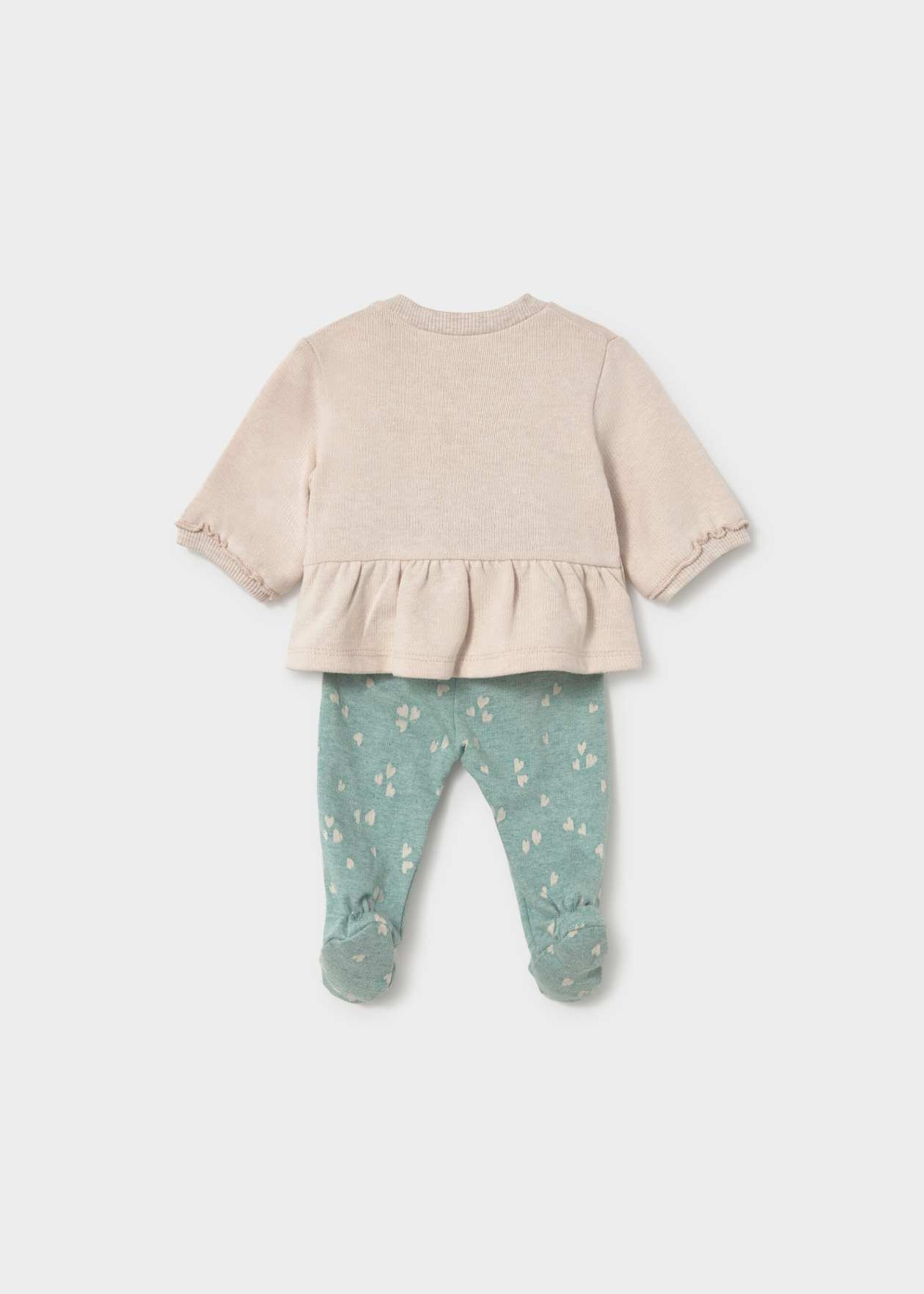 Completo 2 pezzi in caldo cotone Beige / Verde Mayoral